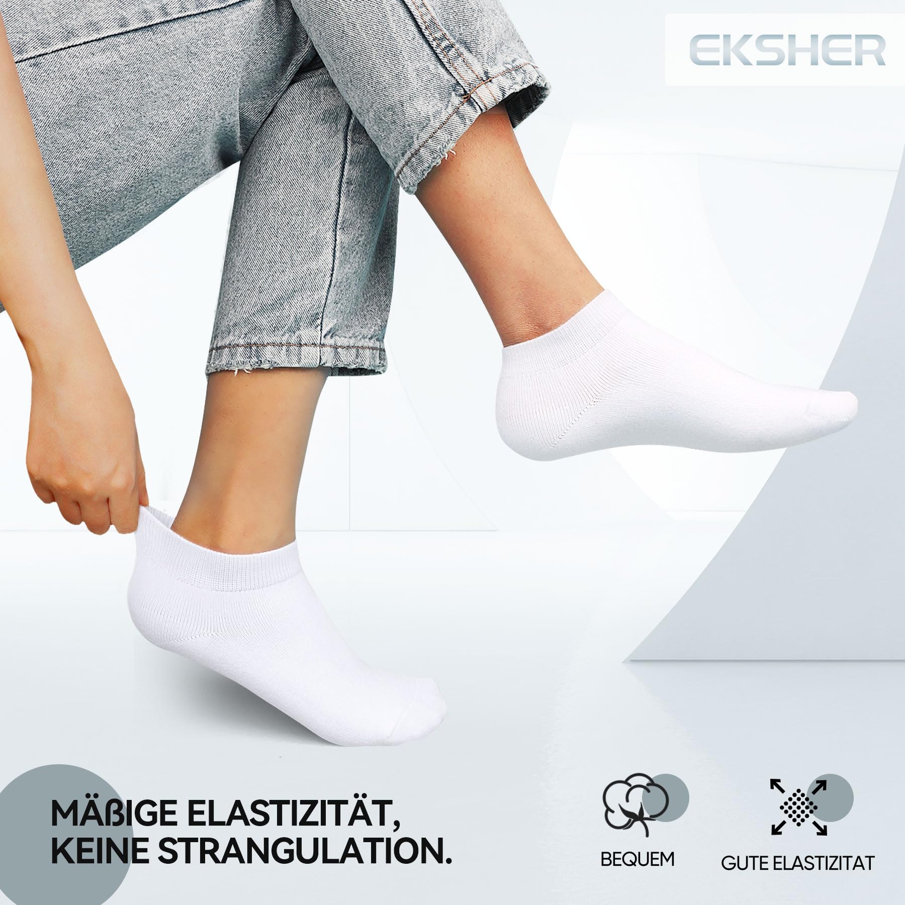 EKSHER Calzini Donna Cotone Corti Calze Estive Uomo 10 Paia Calze Sportive Calze Running Calze Tennis Calzini Trekking