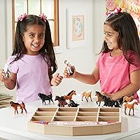 Vista 5 de Melissa & Doug Pasture Pals - 12 Collectible Horses with Wooden Barn-Shaped Crate