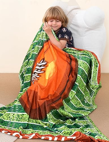 Miniatura 2 de Manta de fútbol para niños, diseño de doble cara, franela suave, decoración de regalo para cumpleaños, graduación, Navidad, Acción de Gracias, 40 x