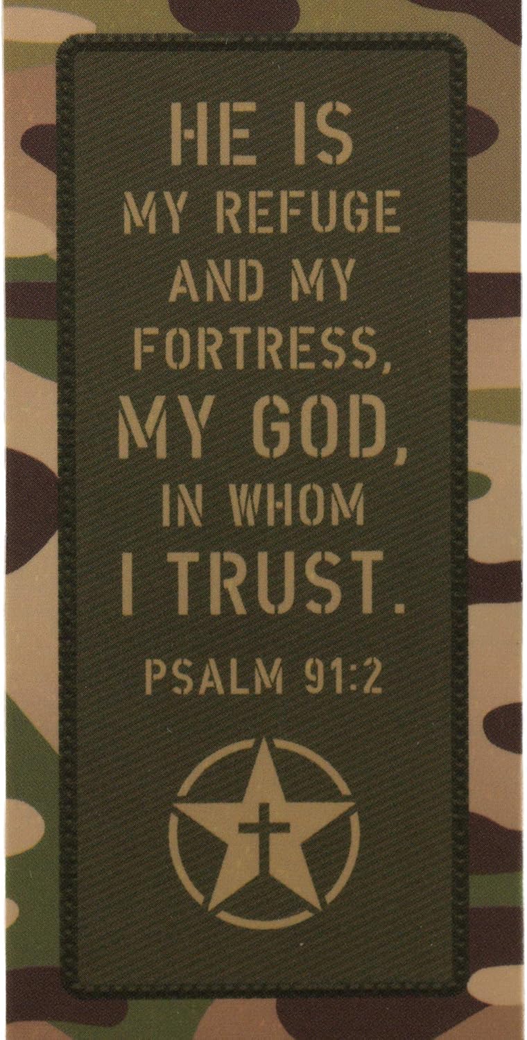 Dicksons He is My Refuge Fortress Camo Brown 6 x 2 Cardstock Bookmark with Tassel Pack of 12