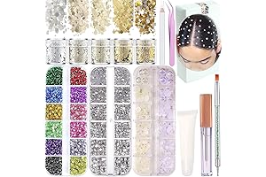 Kit de piedras preciosas para decoración corporal con lentejuelas, joyas de cristal,...