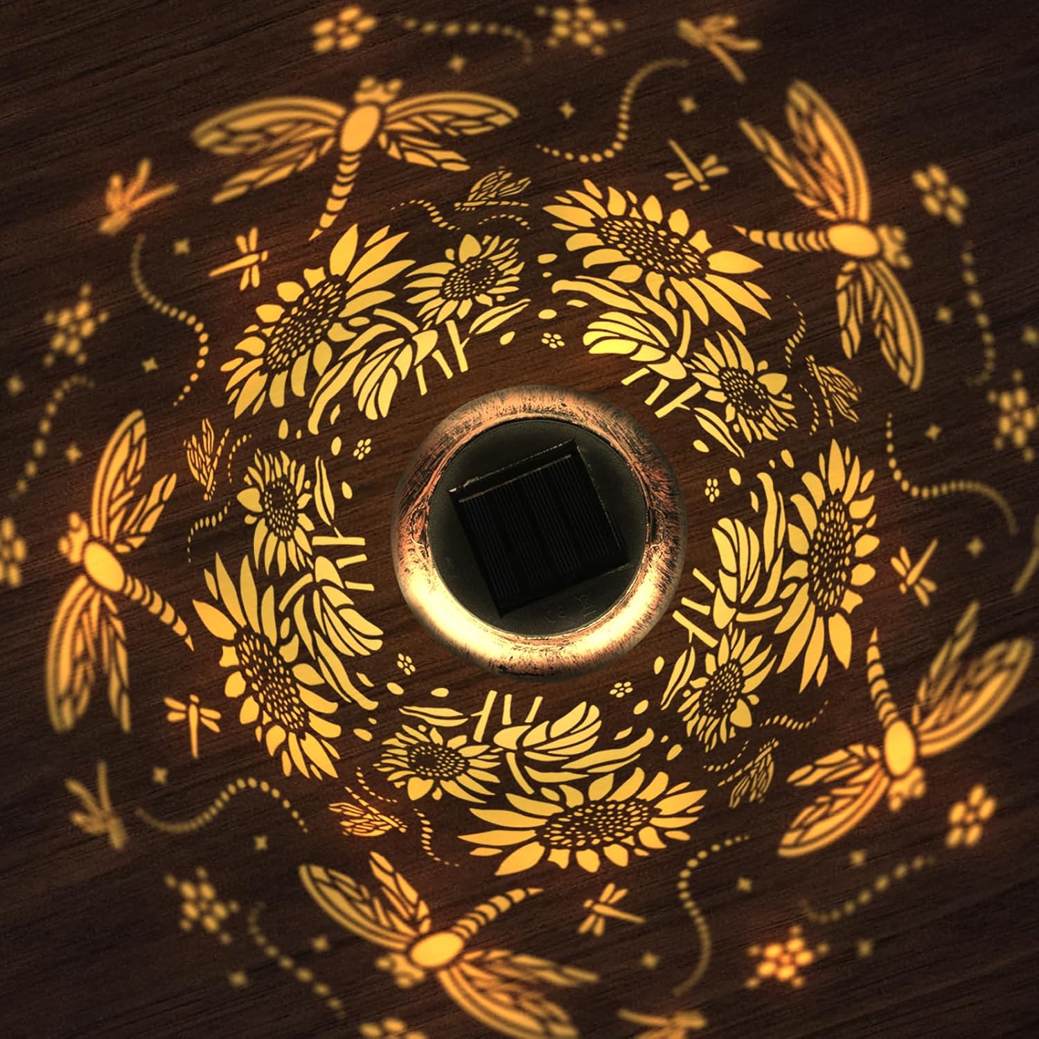 Sunflower Solar Lantern Outdoor Waterproof with Dragonfly, Metal Hanging Lantern, Auto On/Off for Garden Patio Backyard, Mother’s Day Gift for Women, Mom, Grandma & Mother-in-Law - Image 7