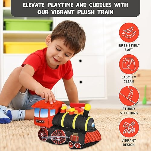 Miniatura 5 de Tren de felpa de 11 pulgadas, adorable almohada de relleno de tren, ideal para regalos o premios de juegos, perfecta para acurrucarse o añadir a la