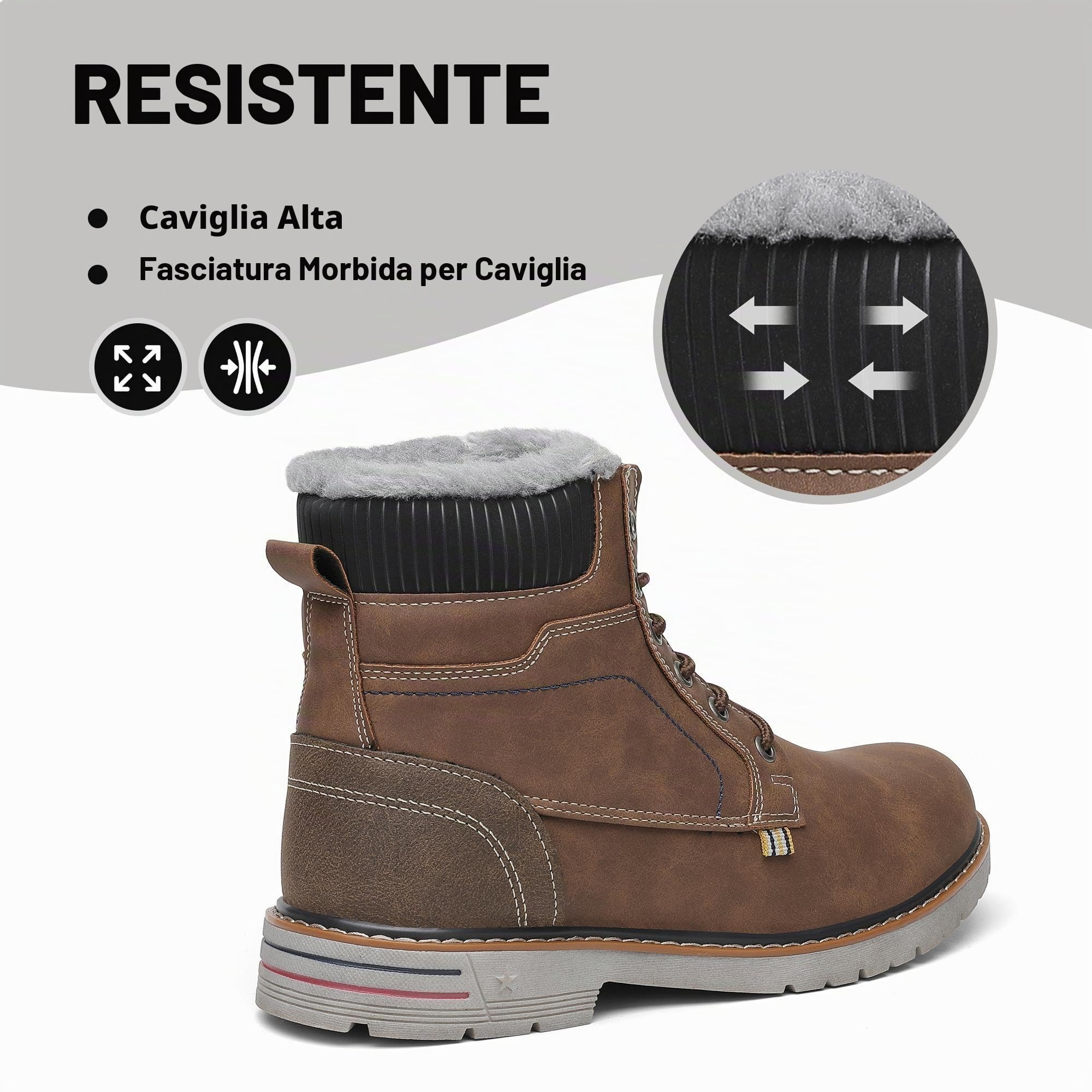 Mishansha Stivali Donna Uomo Invernali Trekking Outdoor Gr.36-48 | Antiscivolo, Resistente all'abrasione, Escursionismo, Stivali da Neve, Casual