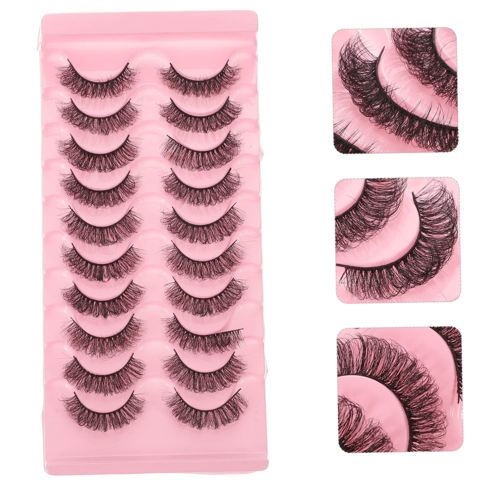 FOMIYES 5 Set Di Ciglia Finte Spesse Confezione Soffice E Finte Assistente Per Donne E Ragazze Ciglia Finte Naturali Accessori Per Il Trucco 10 Paia*5