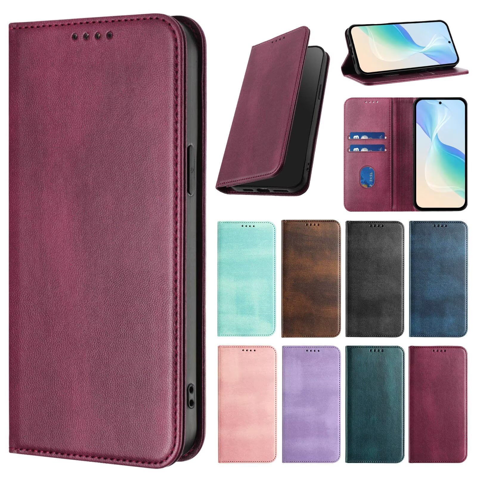 PONRFEKT for Samsung Galaxy S25 Case,Premium PU Flip Leather Wallet with Card Slots RFID Blocking,Kickstand Shockproof Magnetic Protective Phone Case