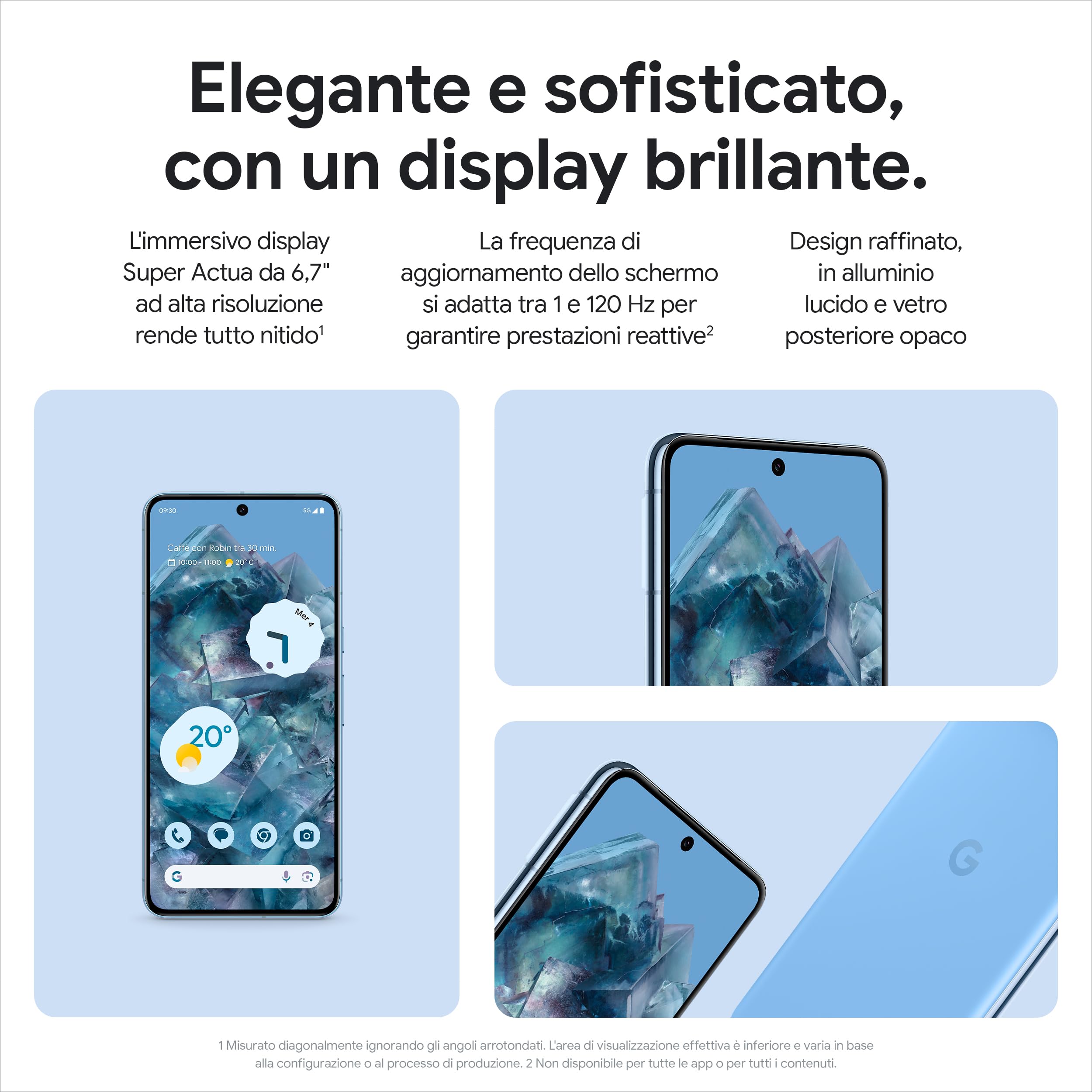 Google Pixel 8 Pro - Smartphone Android sbloccato con teleobiettivo, batteria con 24 ore di autonomia e display Super Actua - Azzurro cielo, 128GB