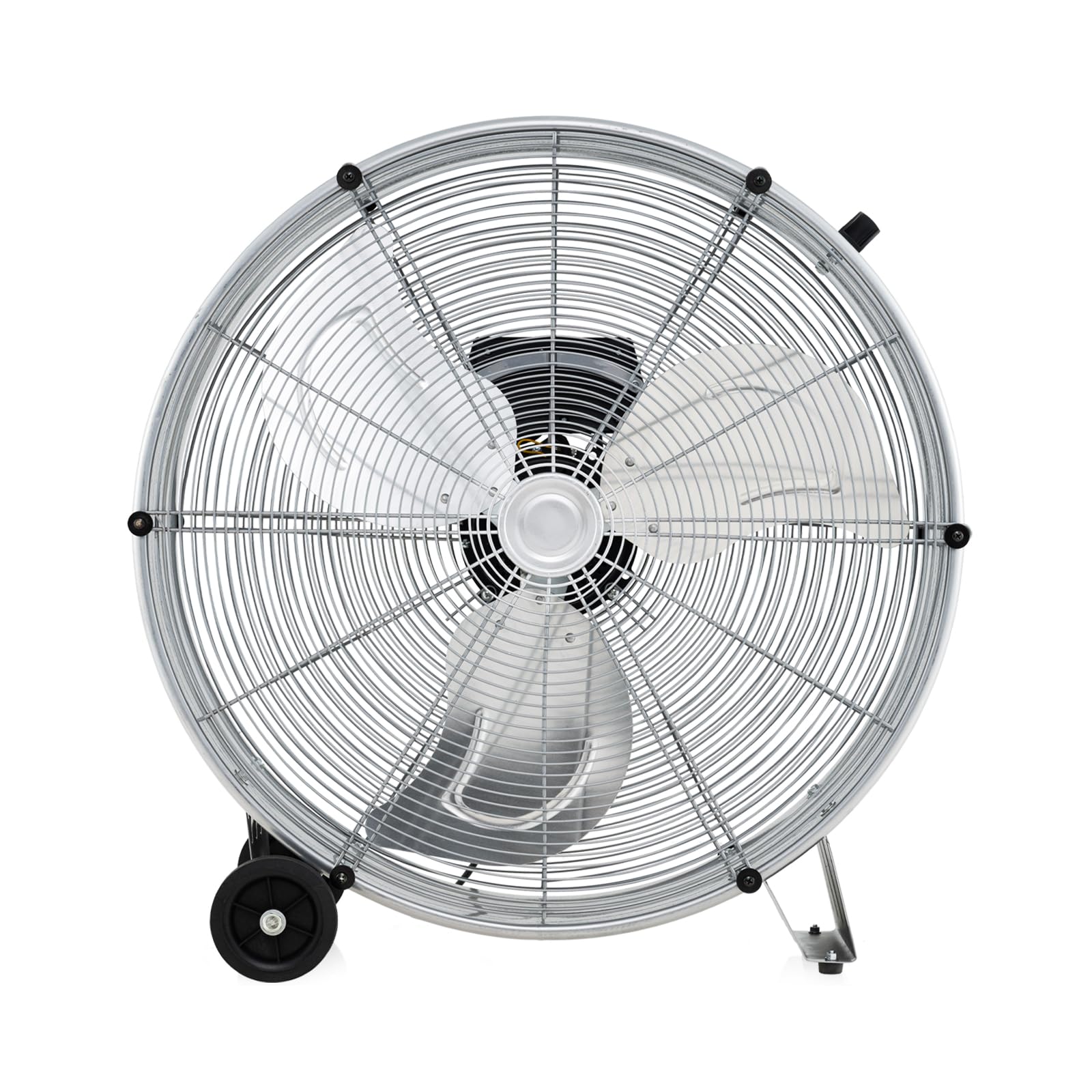 SOARS Ventilatori da Pavimento, 3 Velocità di Vento Regolabili, Ventilatore Industriale in Metallo, 2 Ruote in Gomma, per Magazzino, Officina, Cantina, Ufficio, Ø60 CM (Argento bianco)