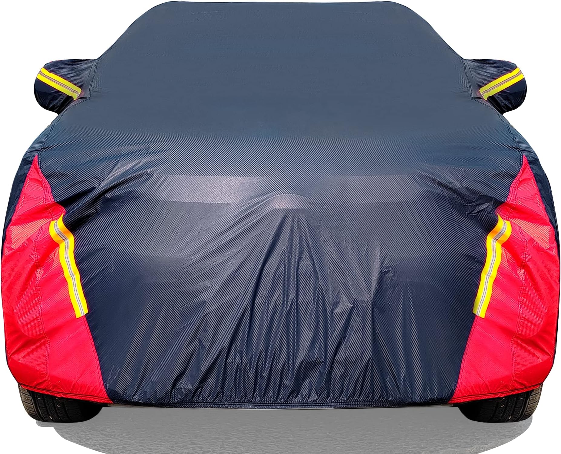 Car Cover Waterproof All Weather for Automobiles, 6 Layers Outdoor Full Exterior Cover Rain Sun UV Snowproof Protection with Zipper Cotton, Mirror Pocket for SUV (185-190 inch)