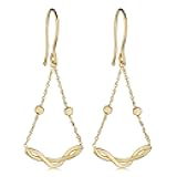 14k Gold Swing Dangle Earrings (yellow gold or rose gold)