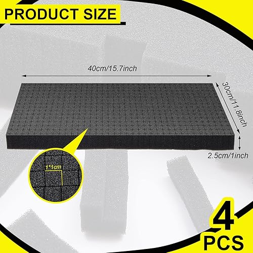 Miniatura 2 de Caja de juego de 2 piezas de inserción de espuma con inserción de espuma, caja de herramientas cortable, caja de herramientas resistente,