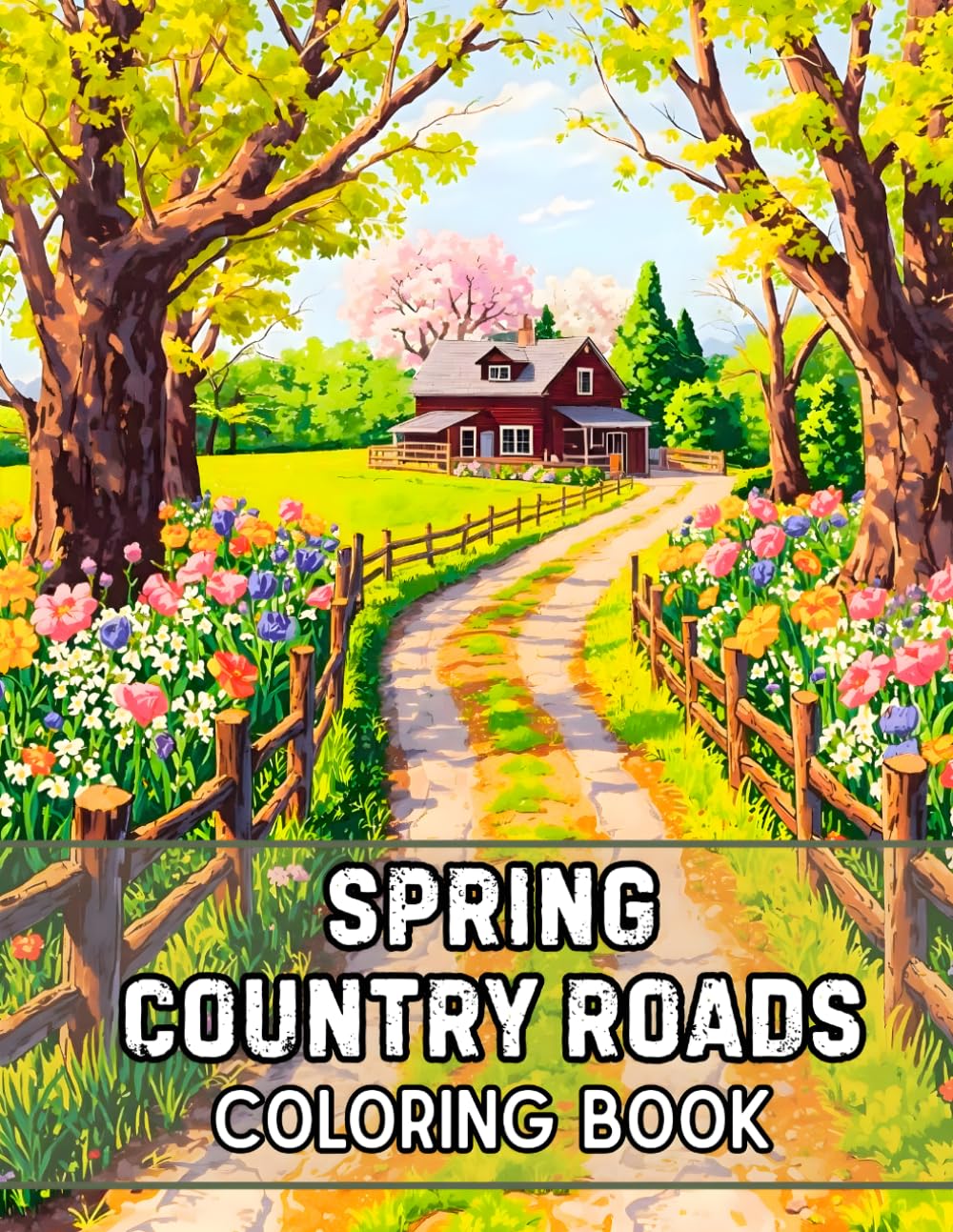 Spring Country Roads Coloring Book: 38 Blooming Rural Pathways to Color with Flower Fields, Winding Lanes and Scenic Meadow Views – Ideal for ... Countryside Views Collection by Sophia Cole)