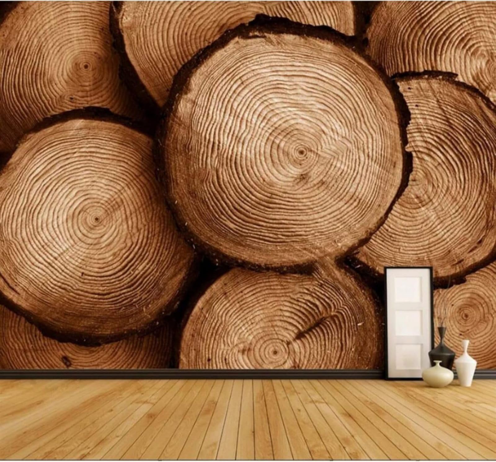 XLMING Vintage Nostalgic Woodpile Woodgrain Texture 3D Wallpaper Luxury Home Dining Decor Paste Sofa Living Room The Wall for Bedroom Mural-300cm×210cm