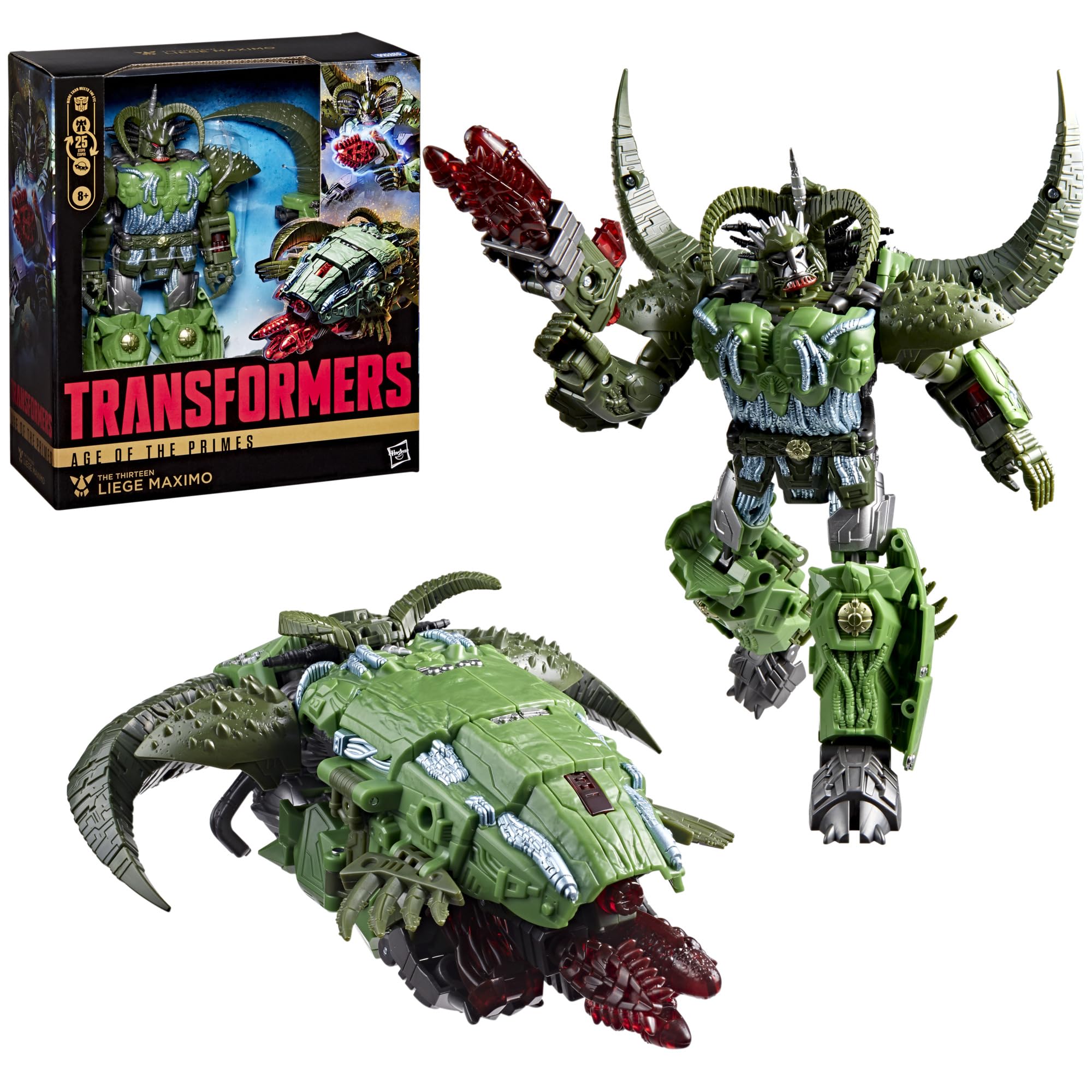 Transformers Age of the Primes The Thirteen Liege Maximo, Leader Class 21.5-cm Converting Action Figure for Ages 8+