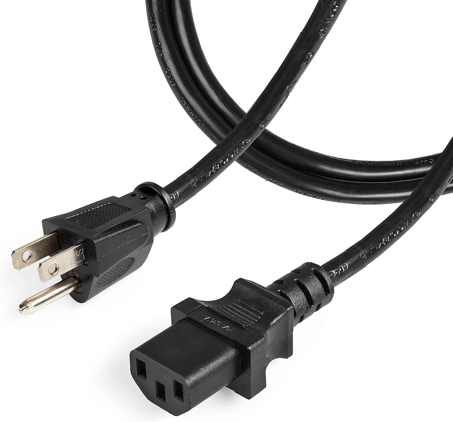 2 Pack of 3 Ft Power Cords for TV Computer or Monitor (NEMA 5-15P to C13) - 18/3 Replacement Audio & Video Power Cable, Black : Electronics