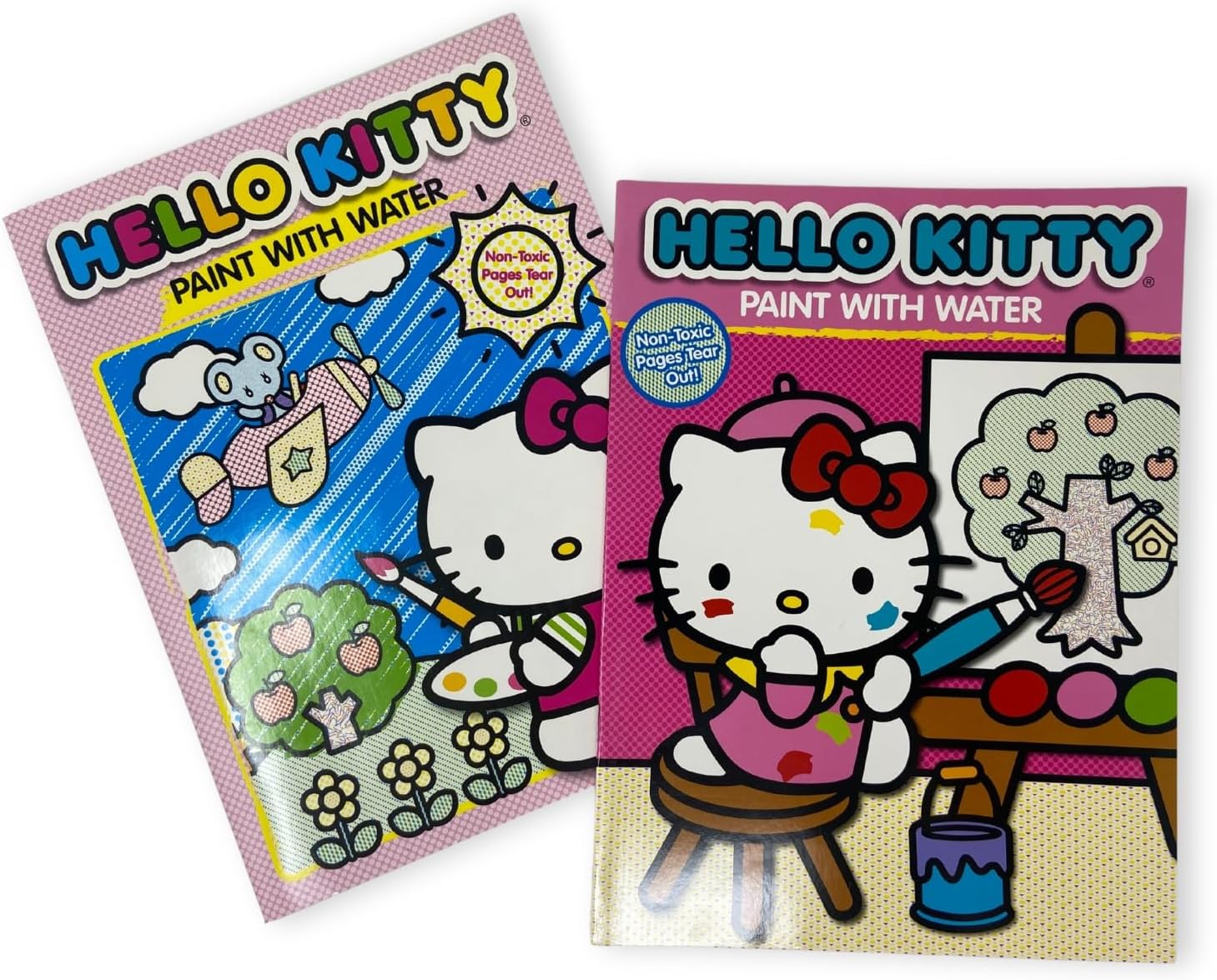 Paint with Water - Set of 2 Hello Kitty Paint With Water Books Hello Kitty Arts and Crafts for Girls 12 Sheets per Book, Tear Out Pages Toys Gifts for Ages 1-3 2-4 4-8 5-7 and Toddlers