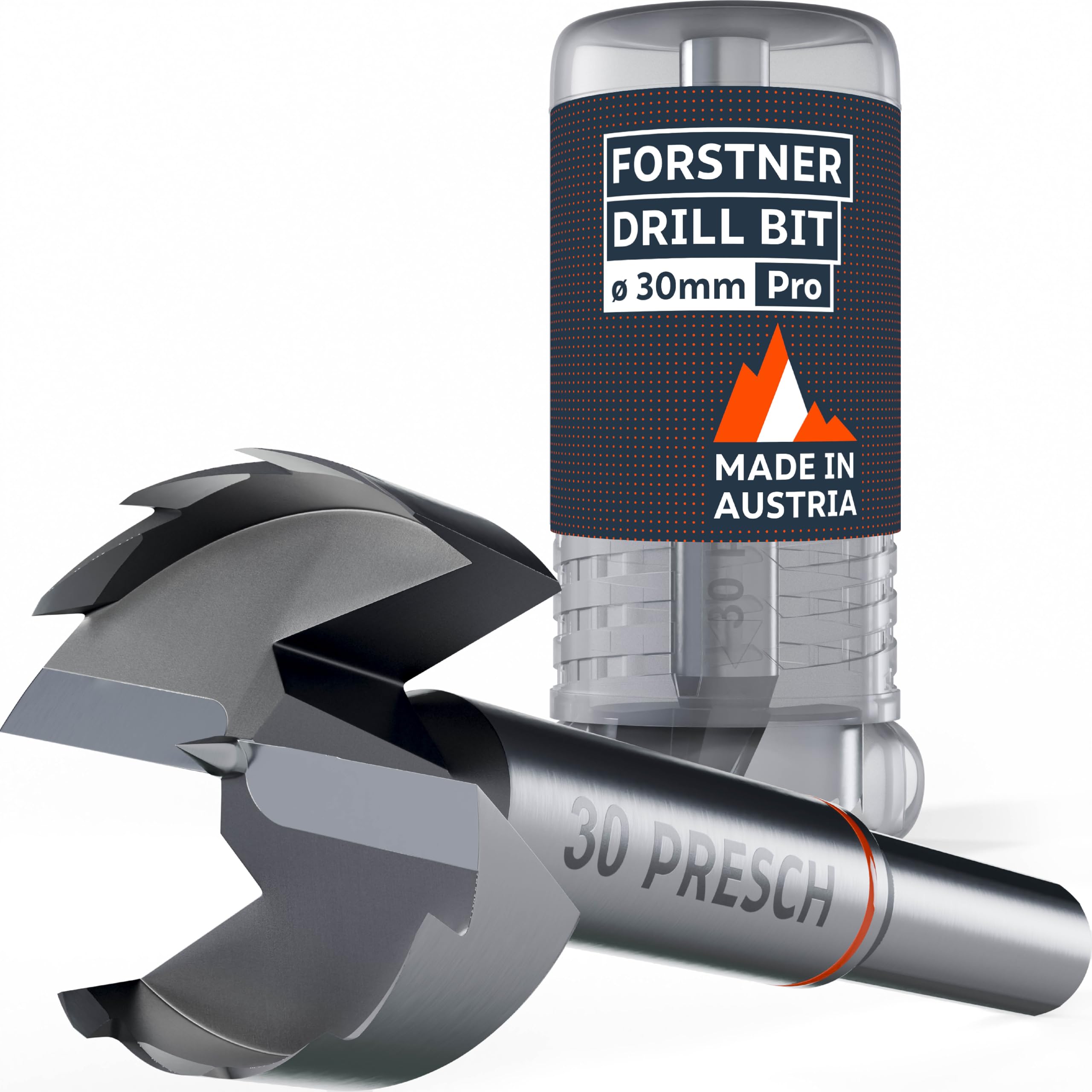 Presch Forstner Drill Bit diameter 30mm, drill bit for wood with high-precision centering point for perfect round holes