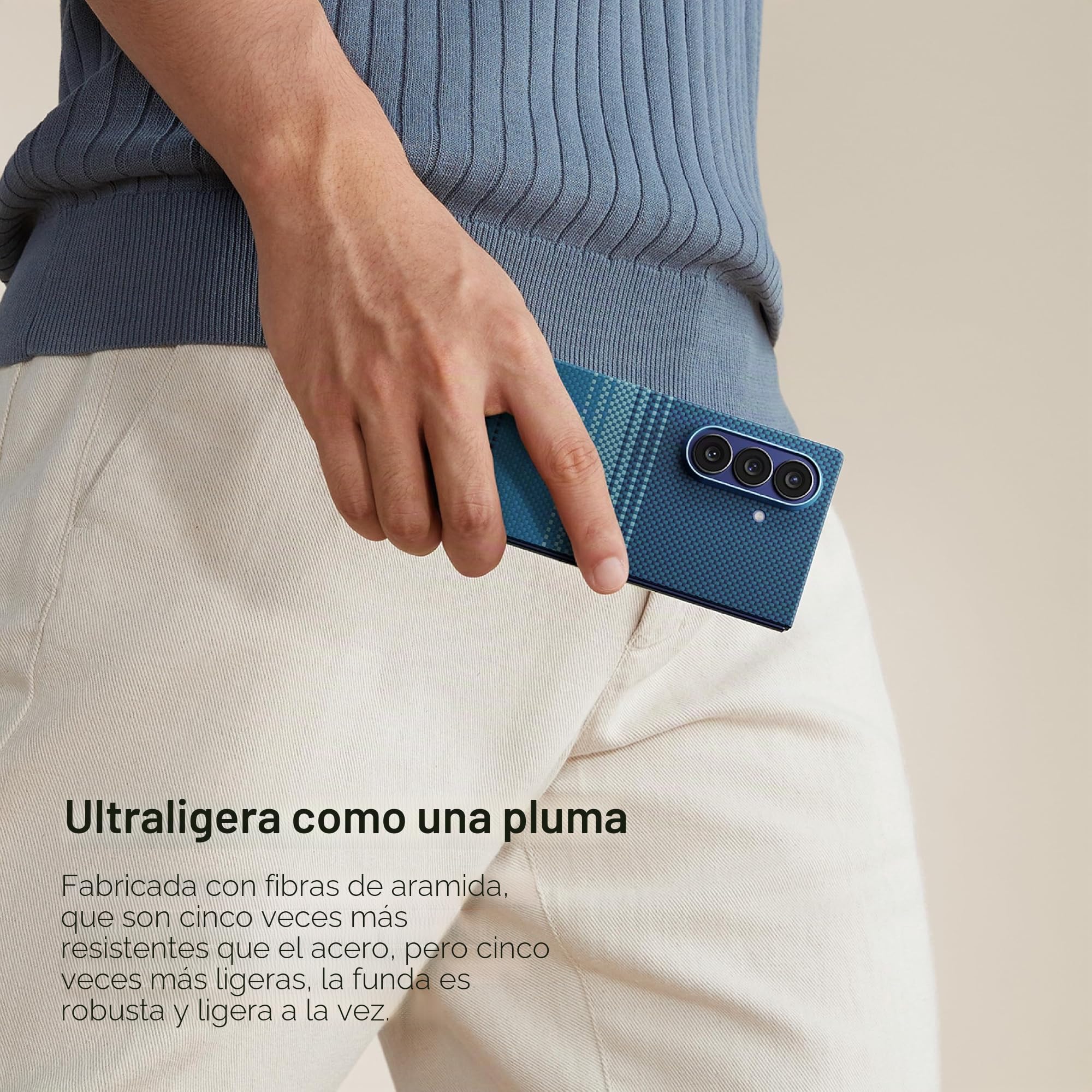 PITAKA Funda magnética para Samsung Z Fold7 en fibra de aramida ligera y delgada, antideslizante, con textura 3D extrema efecto fibra de carbono [Funda ultradelgada] Negro