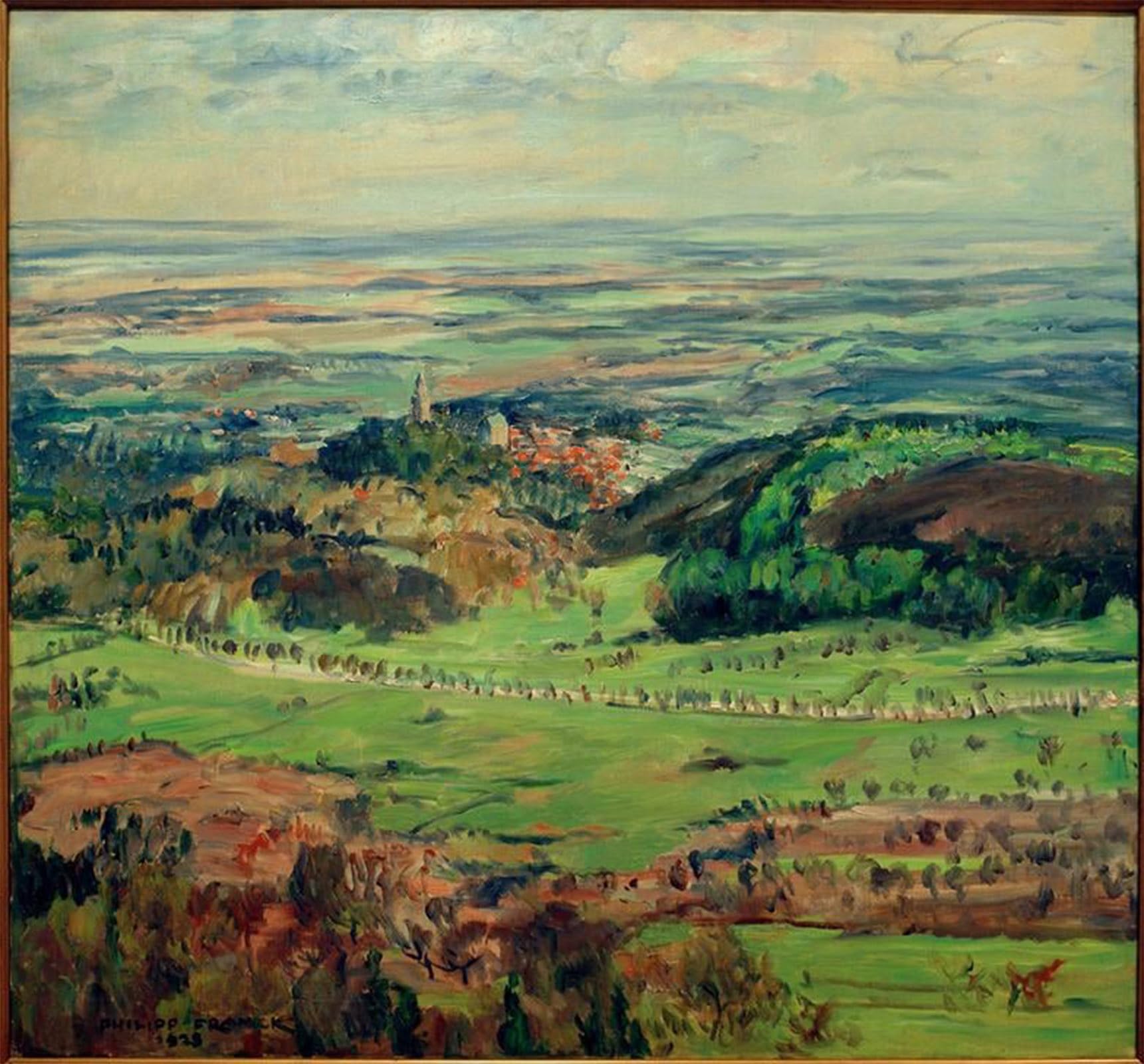 ARTXLXXBN Famous Print Painting Colorful Art Print View to the Maine Plain by Franck Canvas Art Decorations for Home Decor 60x90cm