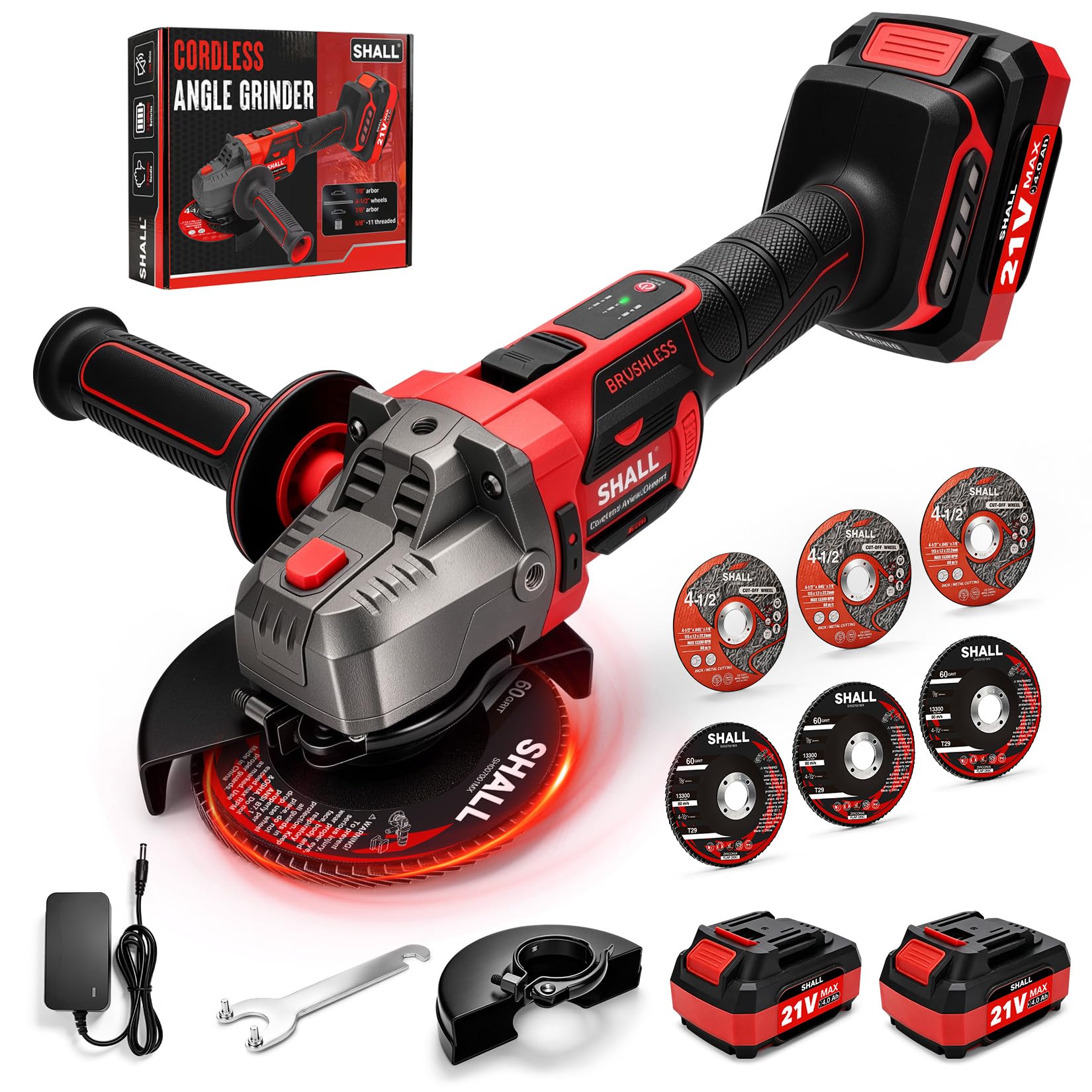 SHALL 21V Angle Grinder - Cordless Power -1