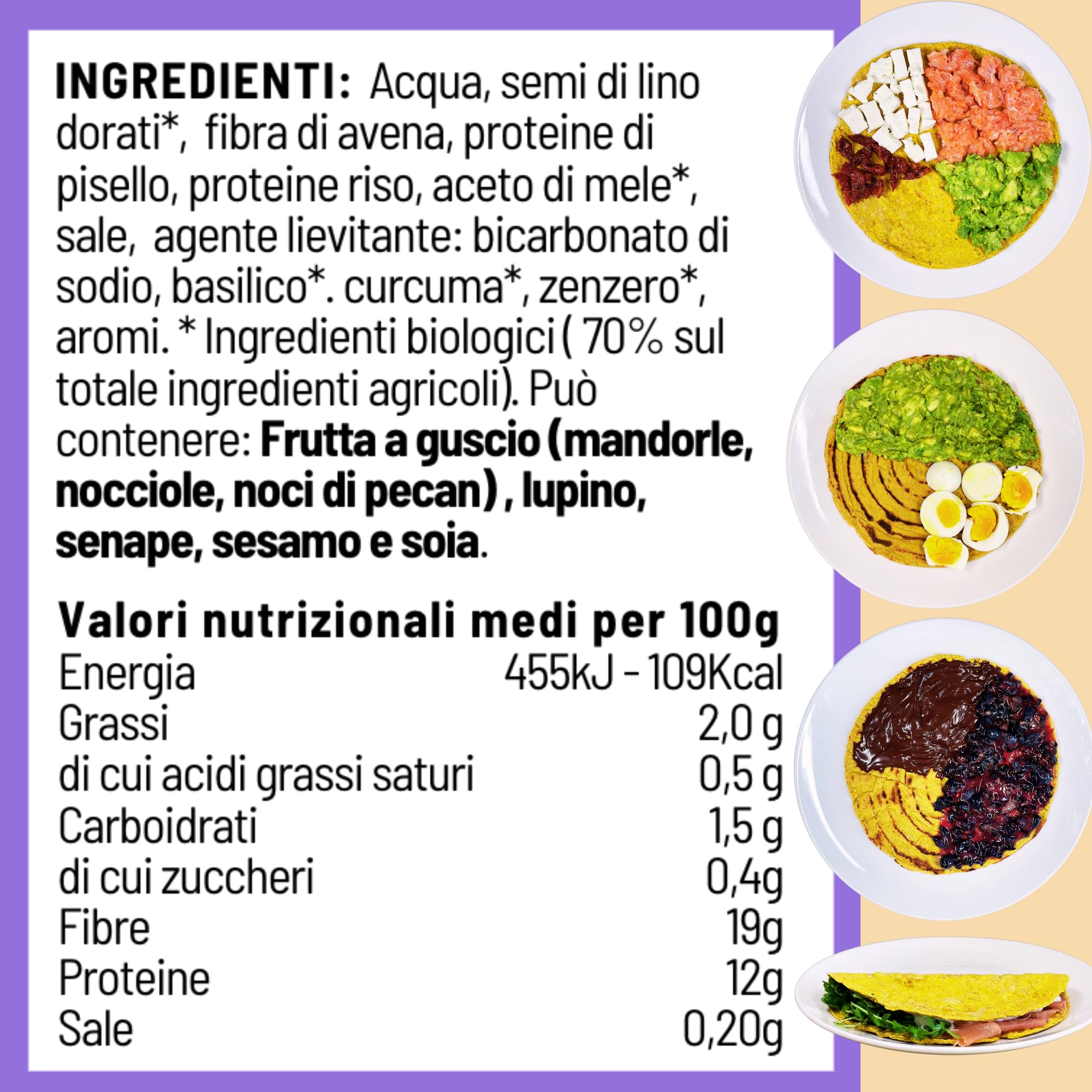 KETO 01 CARB - Piadina Keto Artigianale con solo 1g di Carboidrati, Piadina senza Glutine 12% Proteine, 80 Kcal, Low Carb, 3pz x 75g, Confezione Singola - 2
