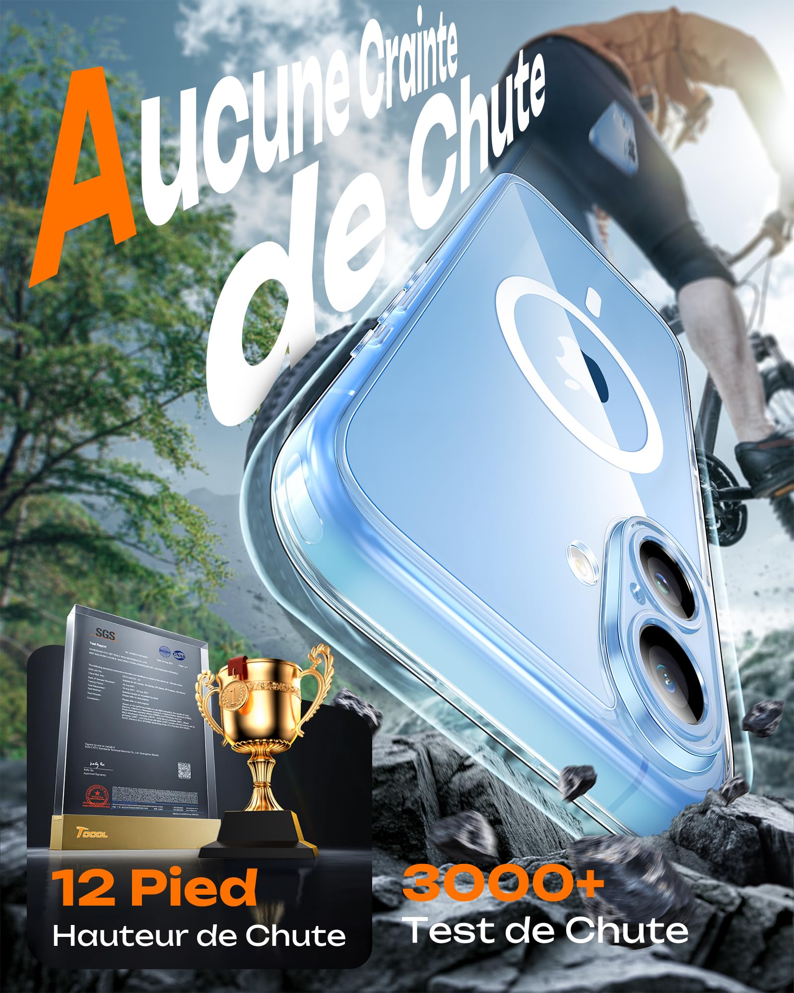 TOCOL Cover Magnetica per iPhone 17 6,3 Pollic, Compatibile con MagSafe, Protezione Fotocamera Integrata, Senza Ingiallimento, Trasparente