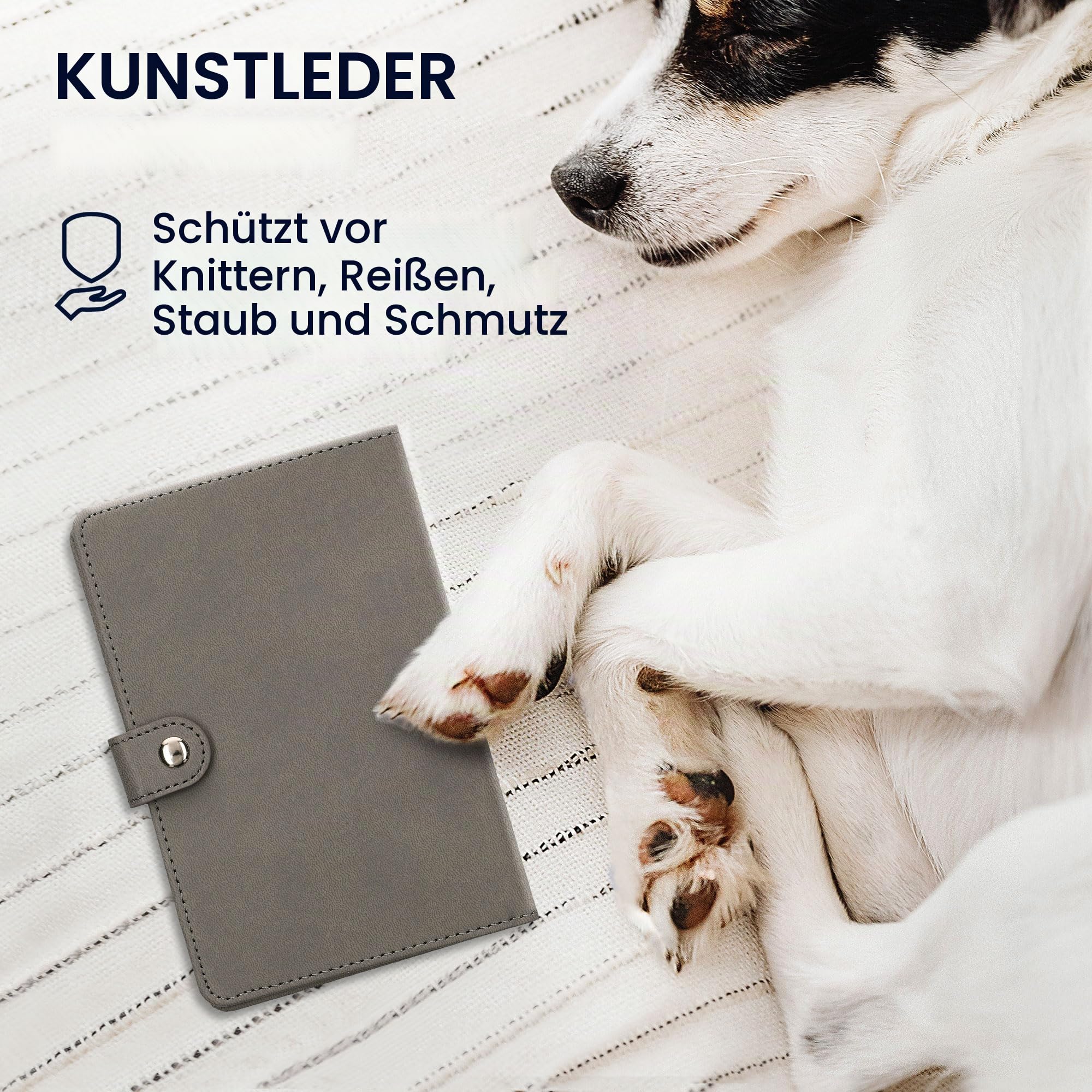 kwmobile Impfpass Hülle für Tiere - Schutzhülle für EU Heimtierausweis - Haustier Impfausweis Cover Kunstleder - kompatibel mit deutschem Impfausweis für Tiere - Image 3