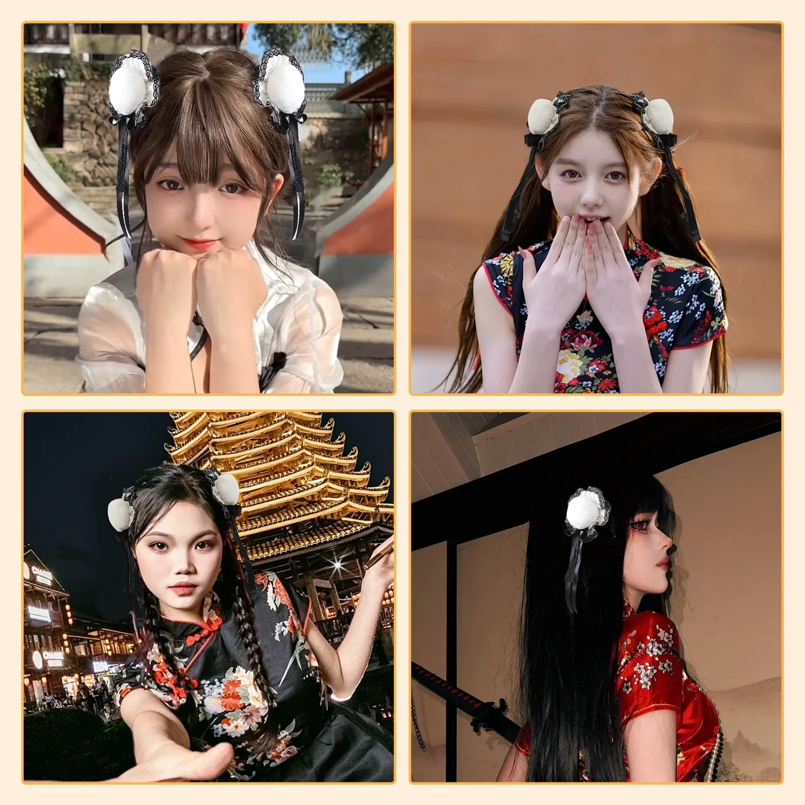 NoGenki チャイナ風ワンピースセットアップ Mサイズ 団子ヘアピン付き チャイナ風ワンピースセットアップ – NoGenki