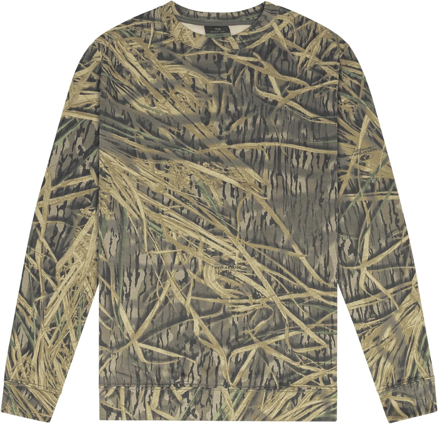 Mossy Oak Vintage Crewneck Sweatshirt for Men | Hunting Camo Shirt with Soft Cotton Blend for Casual Wear, Camping, & Hiking