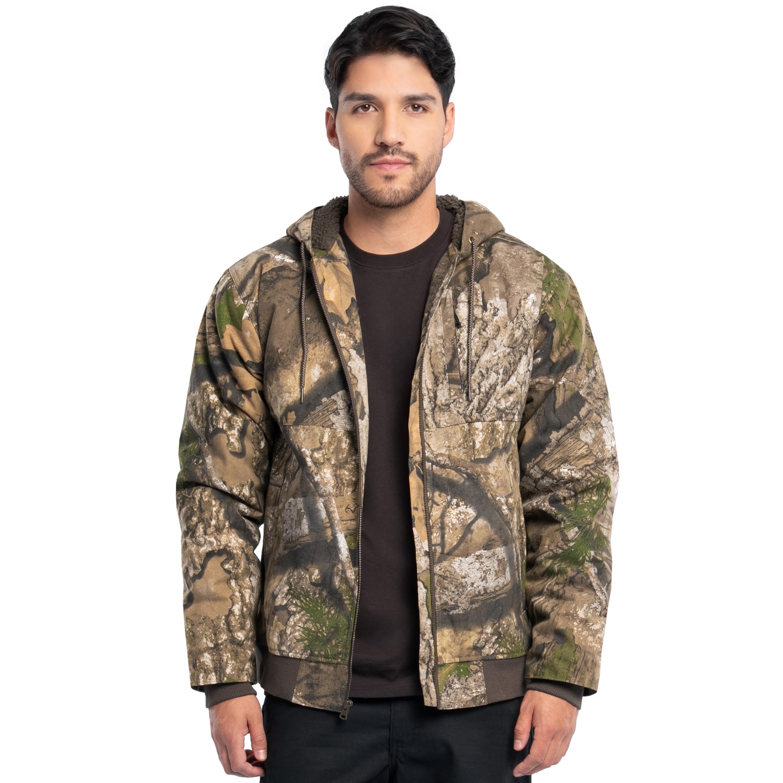 Realtree mens Sherpa Lined Bomber Jacket With Utility Pocket