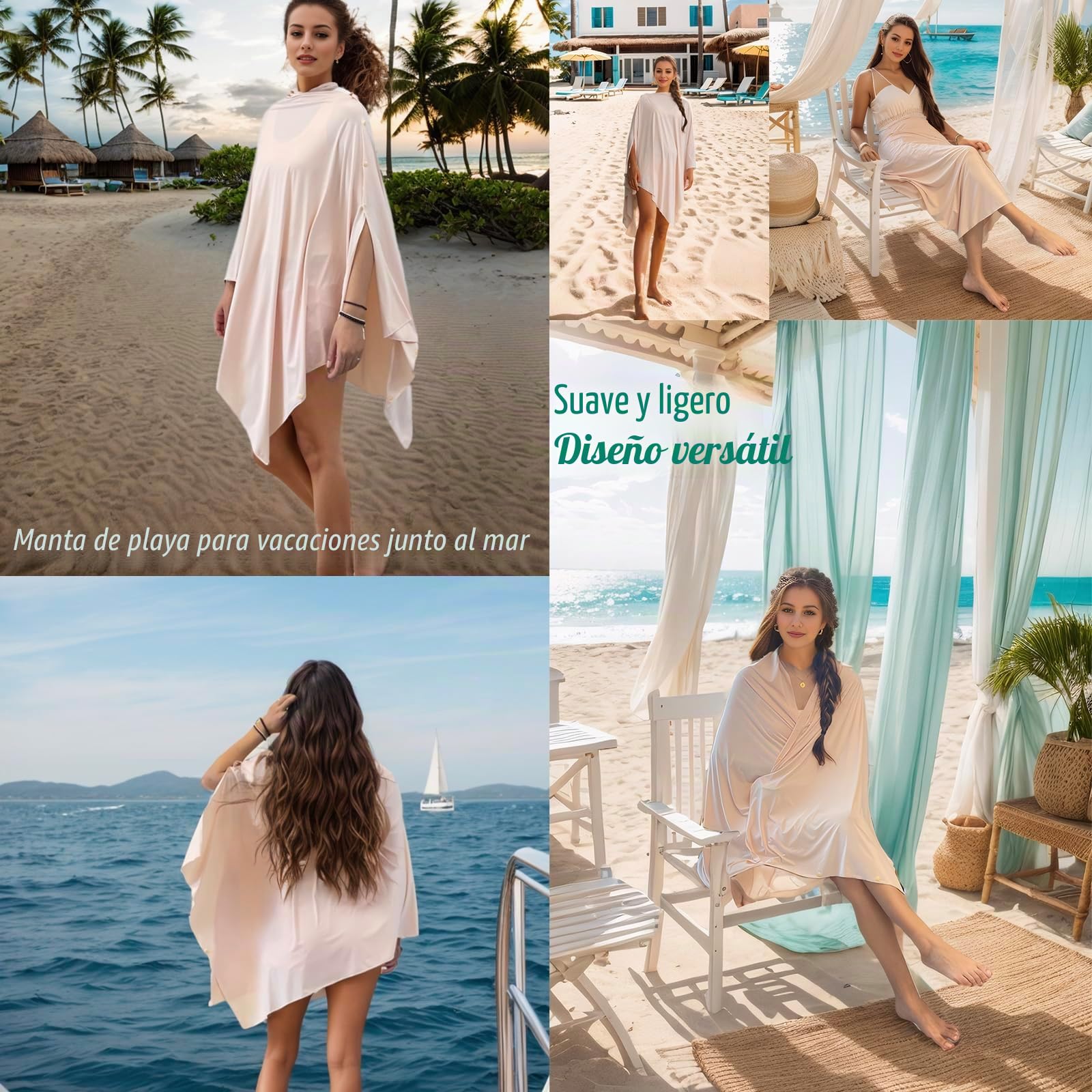 Bufanda de viaje con protección solar UPF 50+ y pashminas para mujer, manta de viaje para exteriores, verano, chal blanco UV