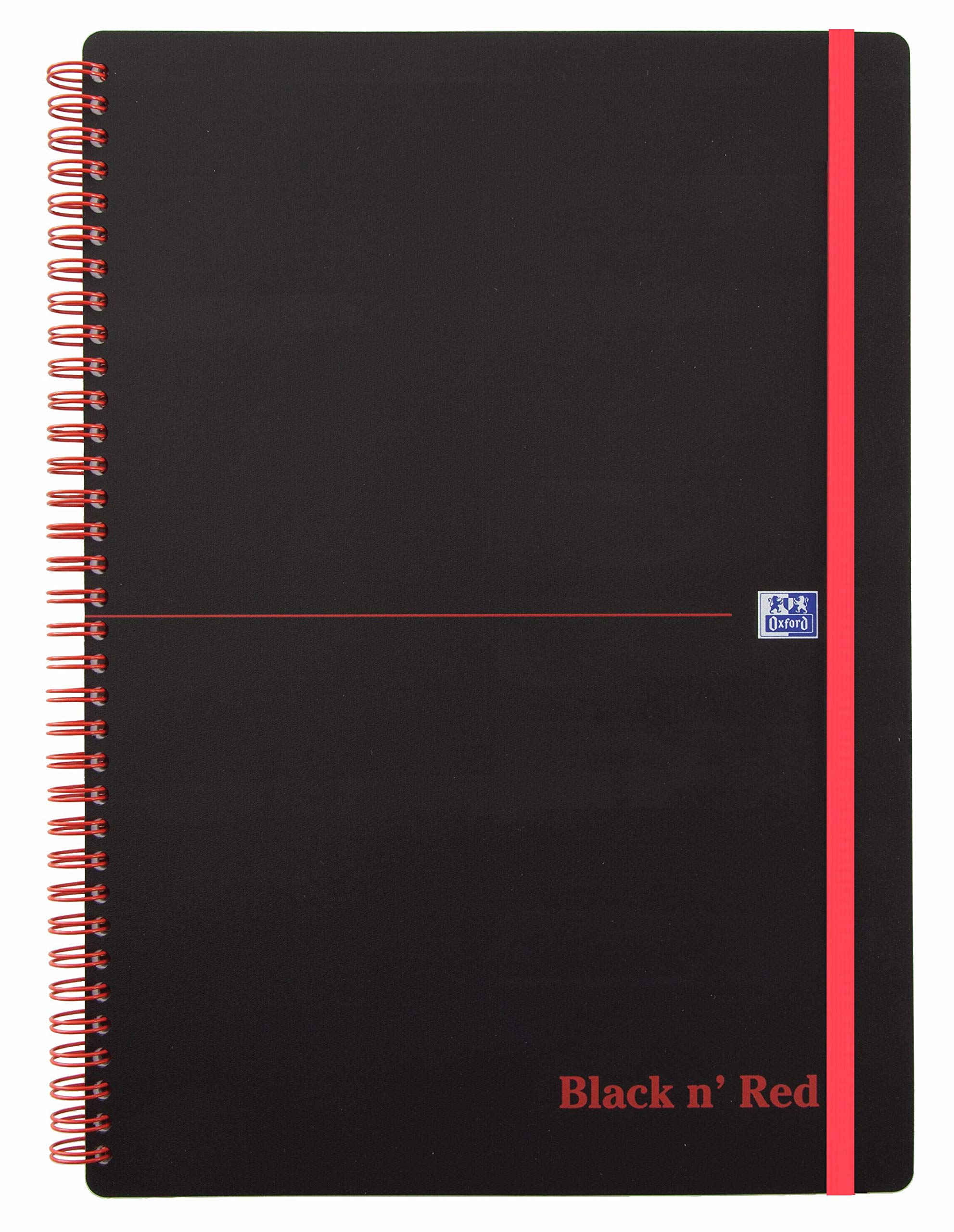 Oxford cuaderno de espiral, 400047655 Black N 'Red 5 Pack DIN A5, a rayas, tapa flexible 70 hojas negro/rojo