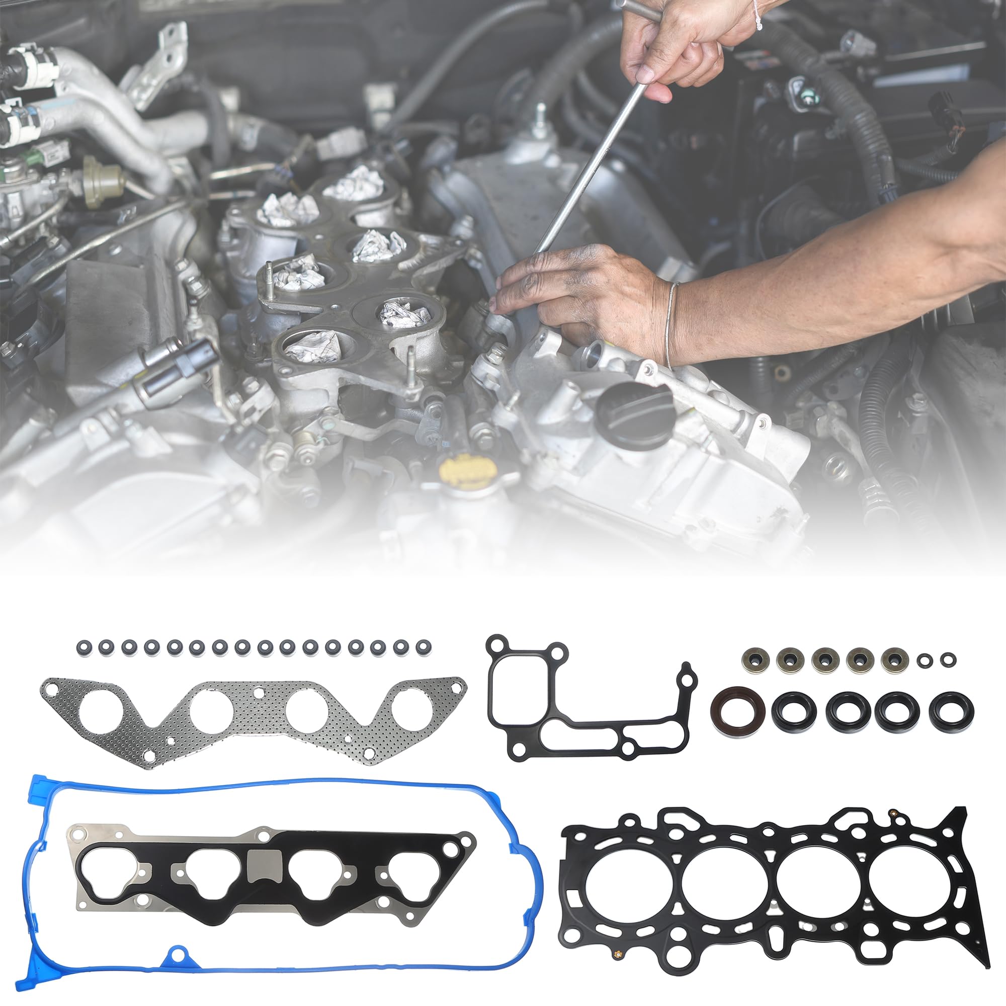 QUARKZMAN 1 Set Guarnizione Testata Motore per Honda Metallo