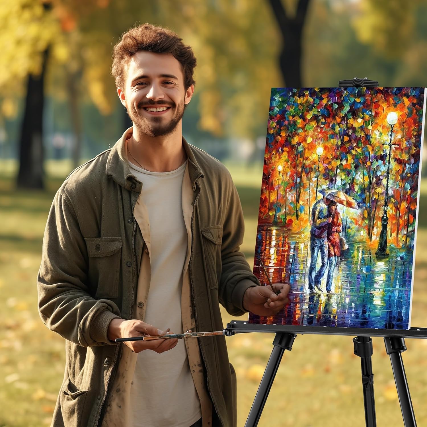 Art Easel for Painting and Display – Adjustable Floor 66 Inch Folding Aluminum Easel Stand for Sign - Table Top Canvas Stand - Portable Drawing Paint Heavy Duty for Artists Adults Holder or Teen - Image 8