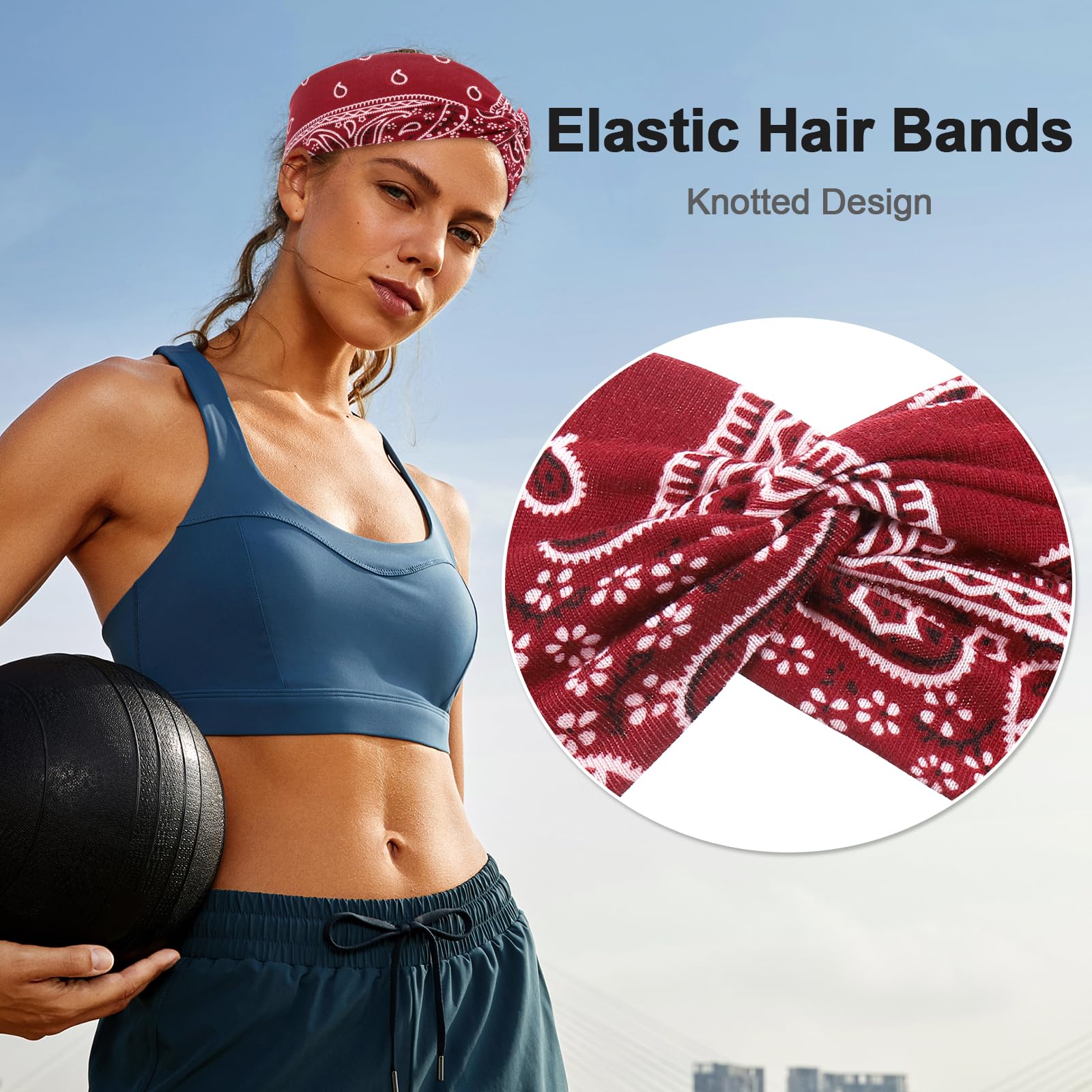 Huiguli 6 PCS Boho Headbands for Women's Hair - Image 3