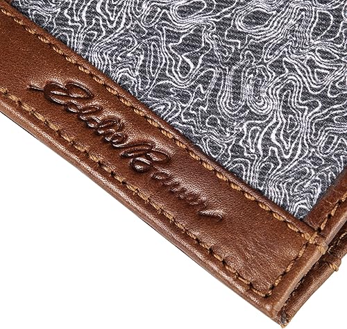 Vista 3 de Eddie Bauer Billetera de cuero y lona de algodón impresa para hombre (gráficos surtidos)