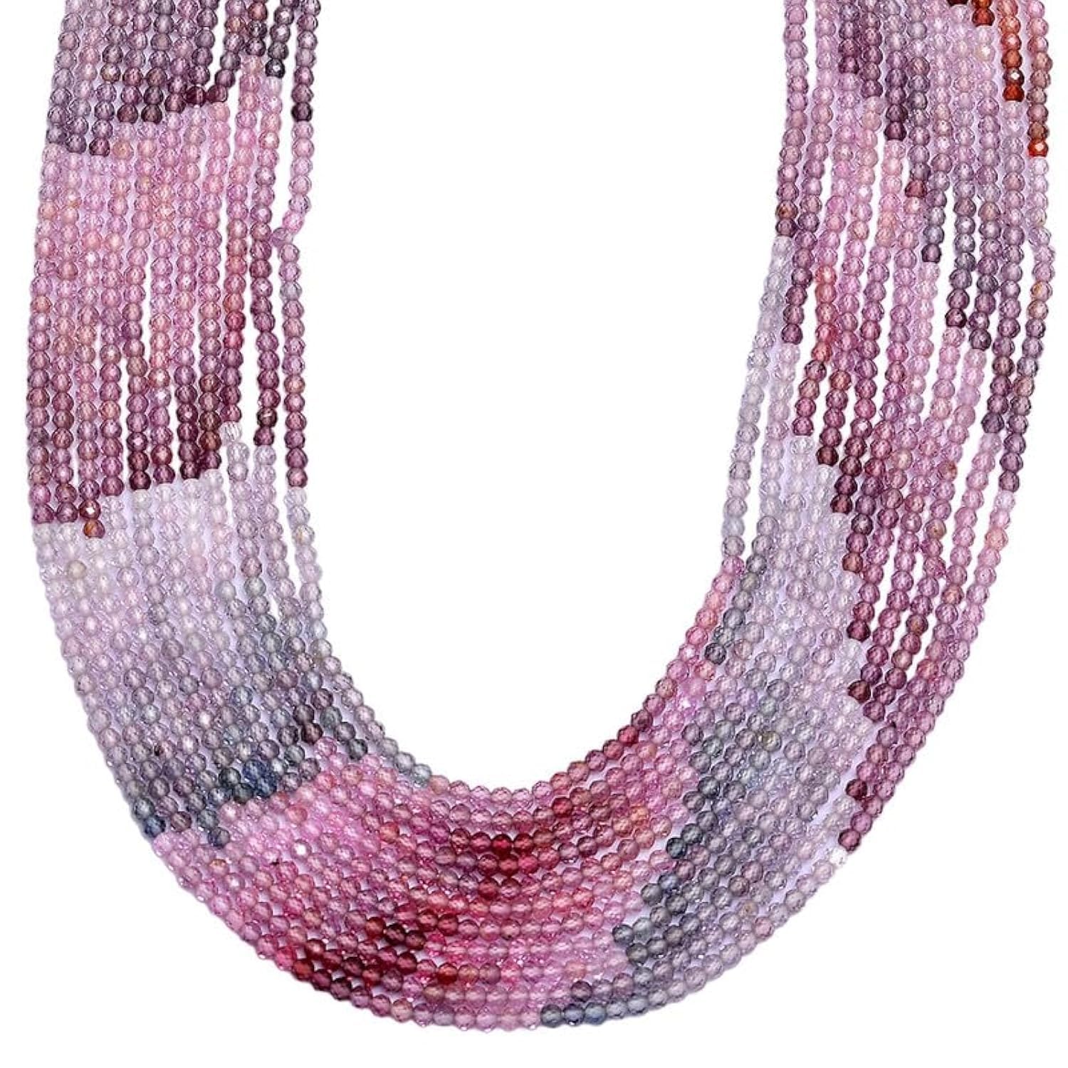 AAA+ Multi Spinel, kamień szlachetny, 3 mm – 3,5 mm, fasetowane koraliki, sznurek 33 cm, naturalne, rzadkie półszlachetne koraliki do biżuterii B-1-200 (opakowanie 2 szt.)