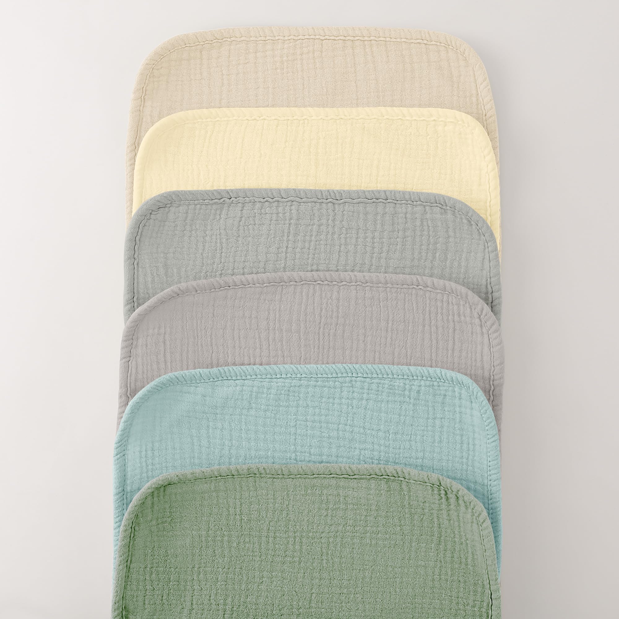 bearmoss Bambino in Mussola Per Neonati, 6 Pezzi, Set 50 X 25 Cm, Super Morbido Assorbente in Mussola A Grana Per Neonati, Unisex, Per Bambine E Ragazzi (Marrone verdastro)