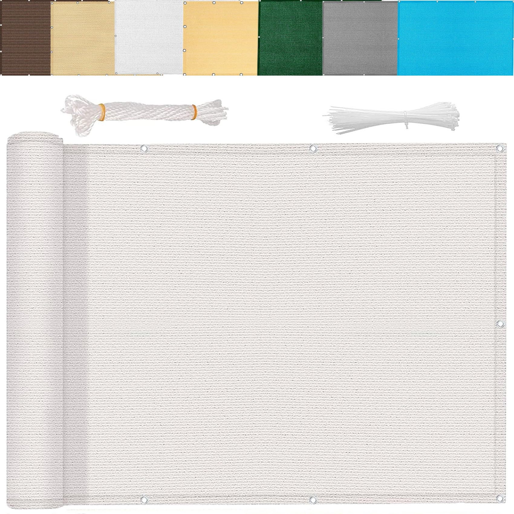 Recinzione Copertura per Balcone 110 x 450 cm Divisori e Protettivi Telo di Rivestimento e Protezione Anti-UV Facile da Installare per Recinzione, Bianco