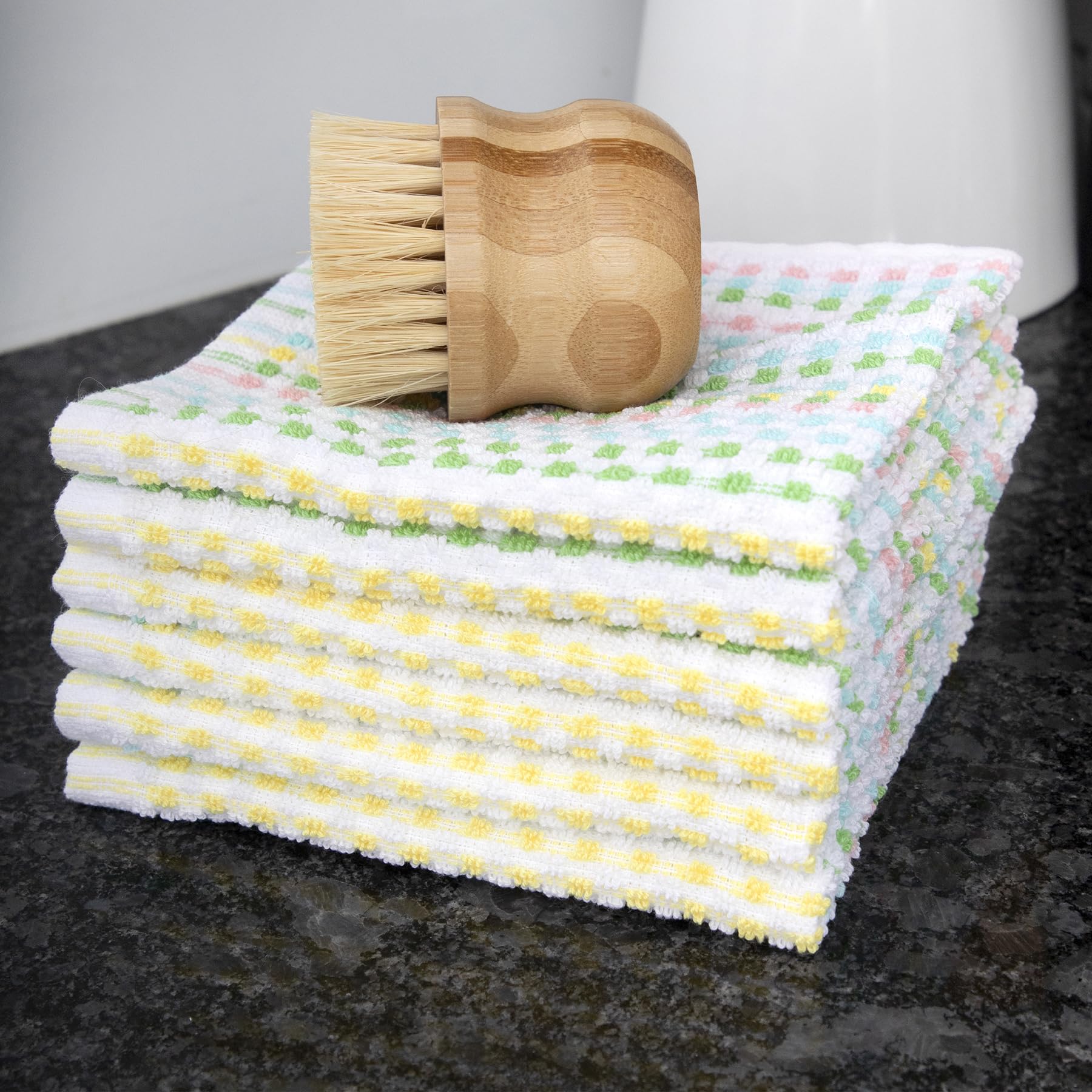 Ritz Pebble Bar Mop Towels: Highly Absorbent and Super Soft, 100% Cotton, Durable Super Absorbent Kitchen Bar Towels for Wiping Tables and Counters, 12x12, 6-Pack, Spring