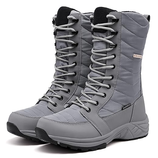 Women's Waterproof Winter Snow Boots Warm Comfortable with Side Zipper - 2025 Fashion Lightweight Hiking boots for Cold Weather Insulated Mid Calf Military Booties