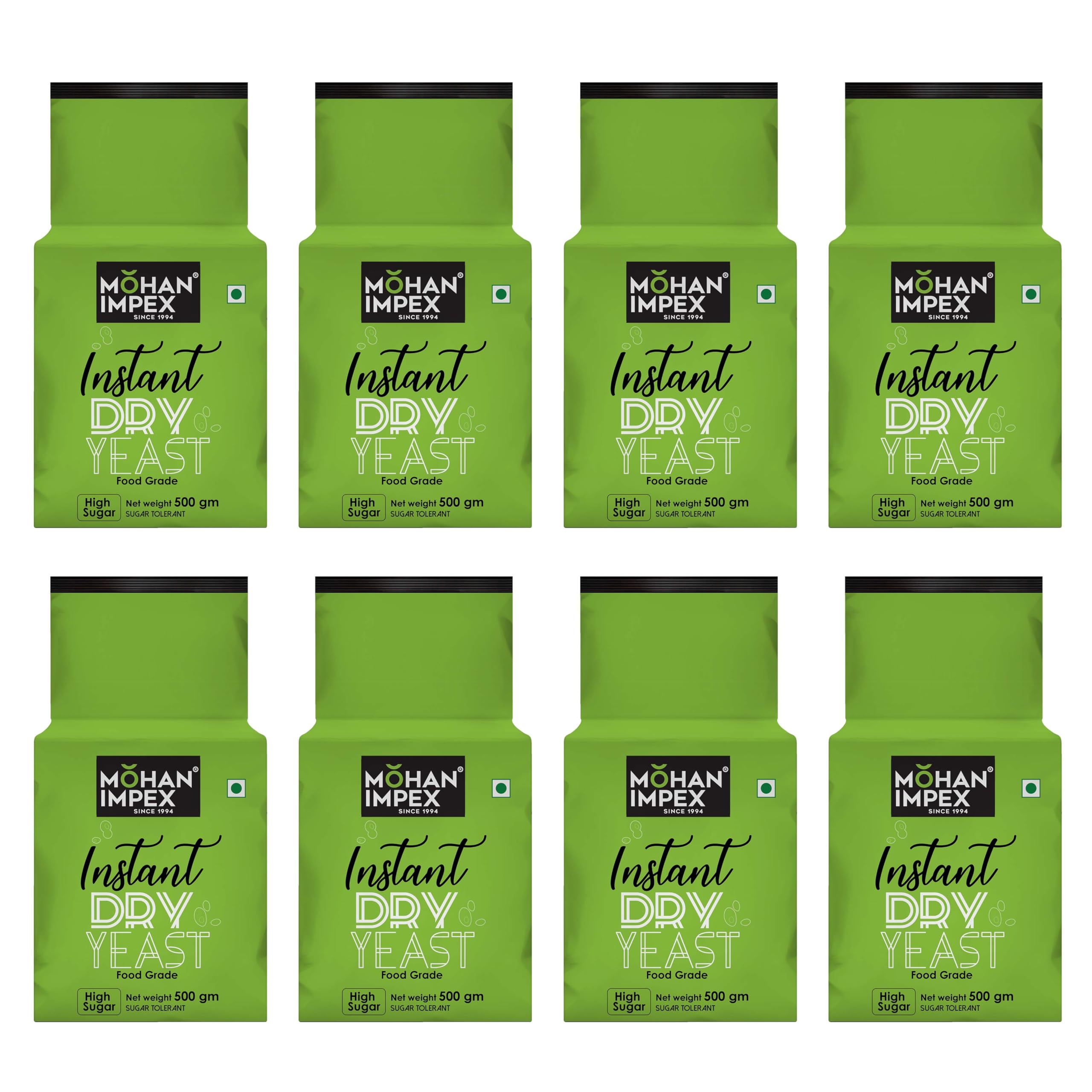 Mohan Impex 500gm Instant Dry Yeast for Baking Breads,Pizza and Naan [HoReCa Pack] (8x 500 gm)