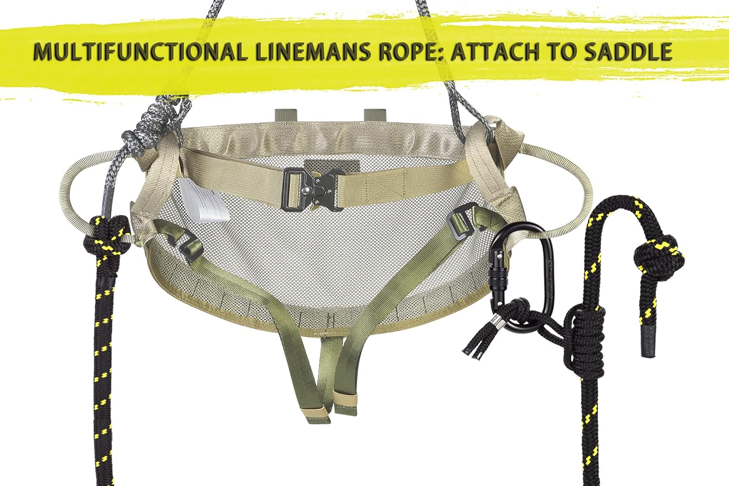 UIIHUNT Complete Tree Saddle Hunting System Kit - Includes 16"x12" Hunting Platform, The Gen1 Hunting Saddle, Lineman's Rope