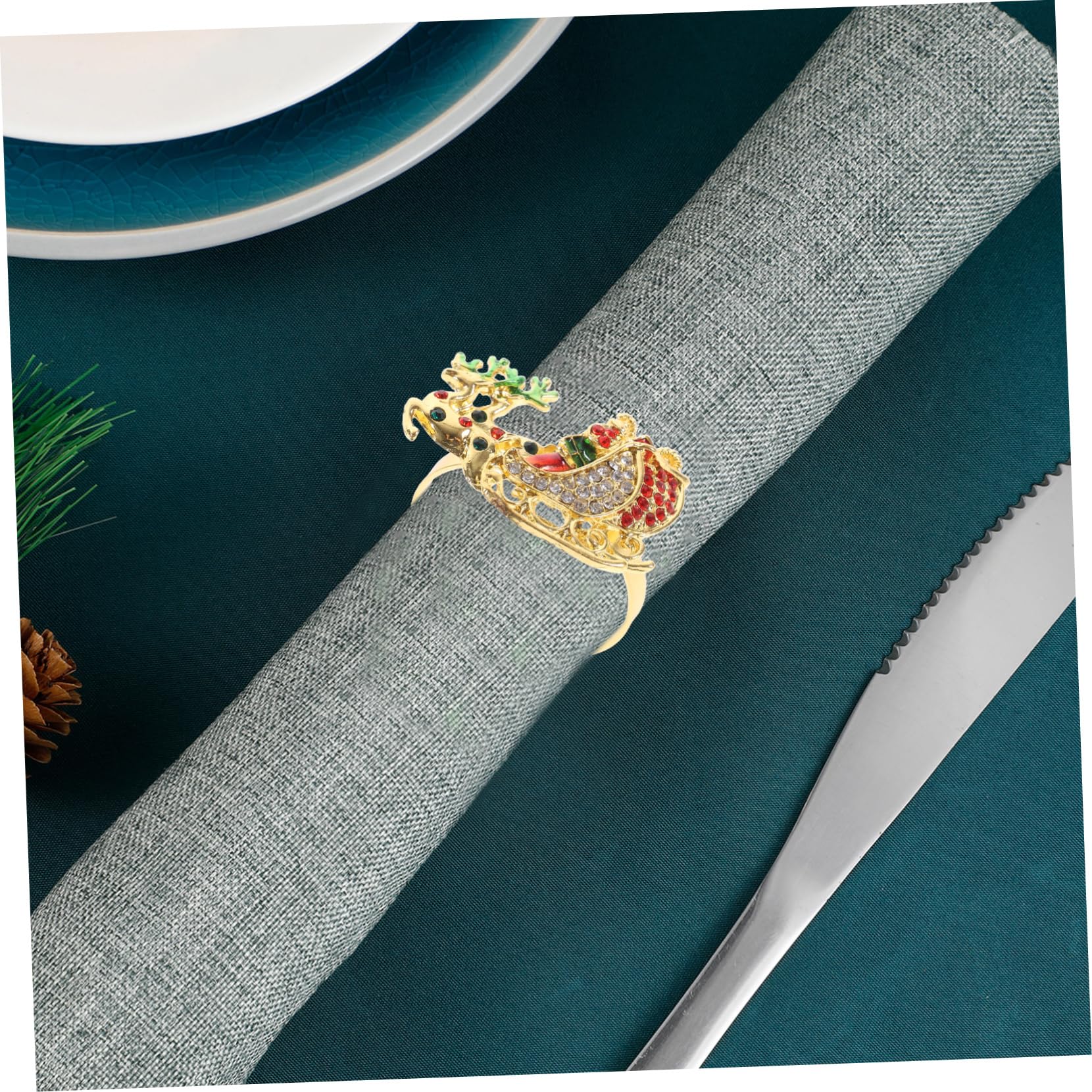 Cabilock 2 Sätze Teiliges Weihnachts Rentier Serviettenringe Dekorative Napkin Buckles Für Festliche Tischdekoration Elk Design Für Weihnachten Und Besondere Anlässe 6 Stück * 2