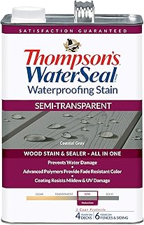 Thompson's Water Seal TH.042861-16 Semi-Transparent Waterproofing Stain, Coastal Gray