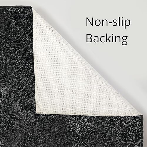 Miniatura 5 de mDesign Tapete rectangular de microfibra de poliéster antideslizante para spa, tapete de baño de felpa jaspeado, absorbente de agua, para tocador de