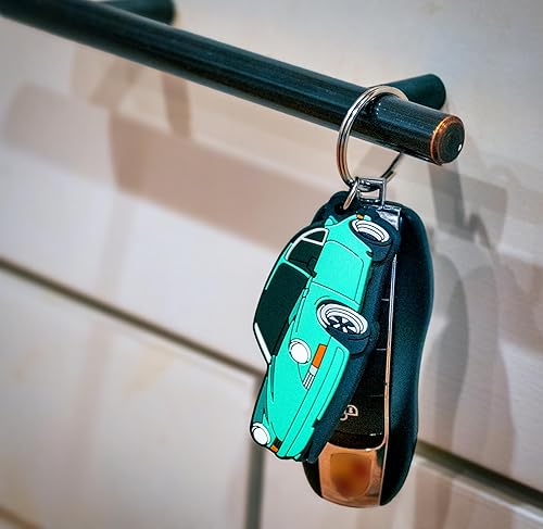 Miniatura 3 de Llavero retro 911 vintage, Life is Better at the Track, accesorios FOB de goma suave de PVC, regalo automotriz (verde surf), Verde (Surf Green)