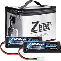 Vista 1 de Zeee 7.2V 3600mAh RC NiMH Batería con Tamiya Plug 2 Pack Baterías con 1 unids Lipo Safe Bag Bolsa ignífuga a prueba de explosiones para carga