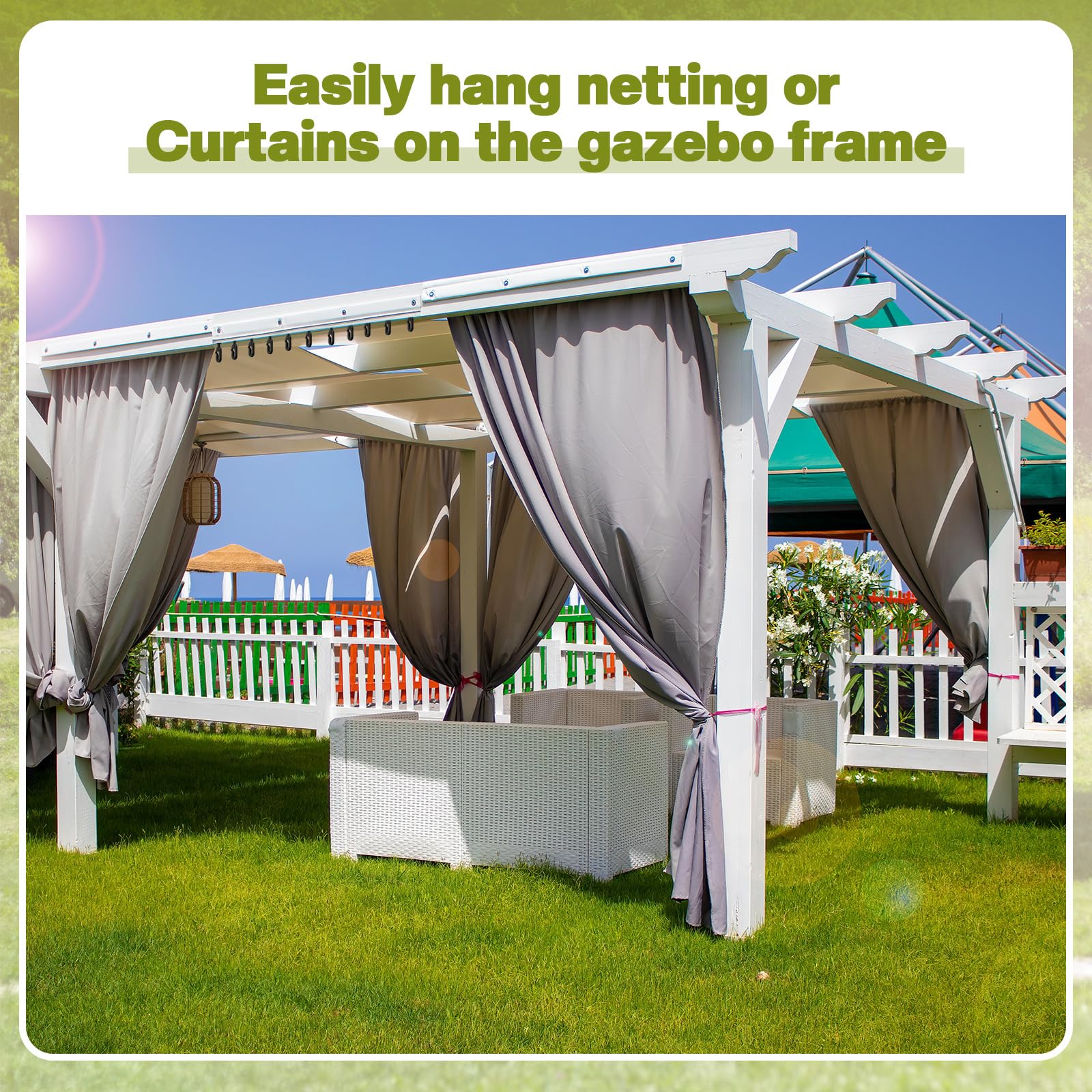Snapklik.com : 50 Pack Plastic Hooks For Gazebo Curtains And Mosquito ...