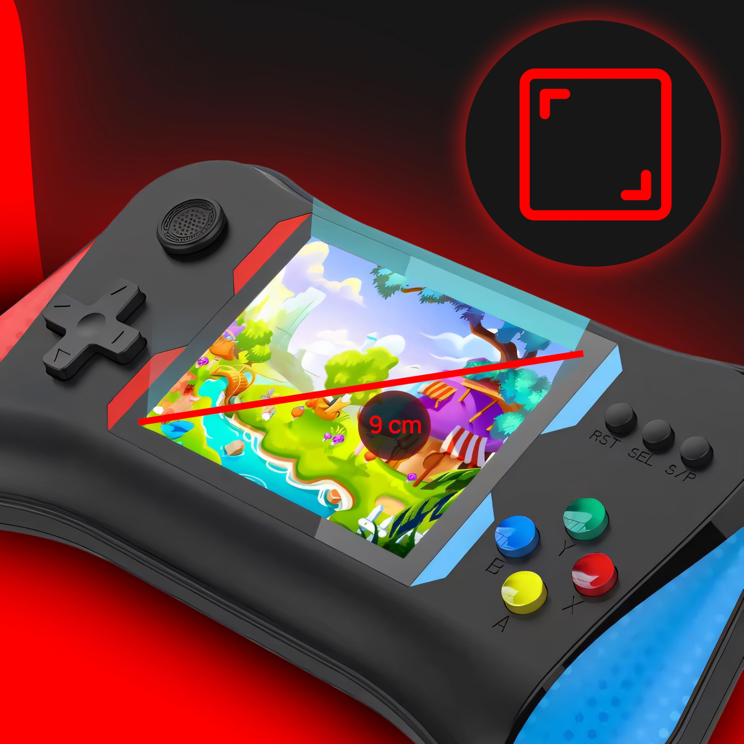 Retoo Console di gioco portatile retrò con display LCD 3,5 pollici, per due giocatori con 500 giochi classici, batteria 1200 mAh, schermo, console per videogiochi retrò per bambini, console da gioco